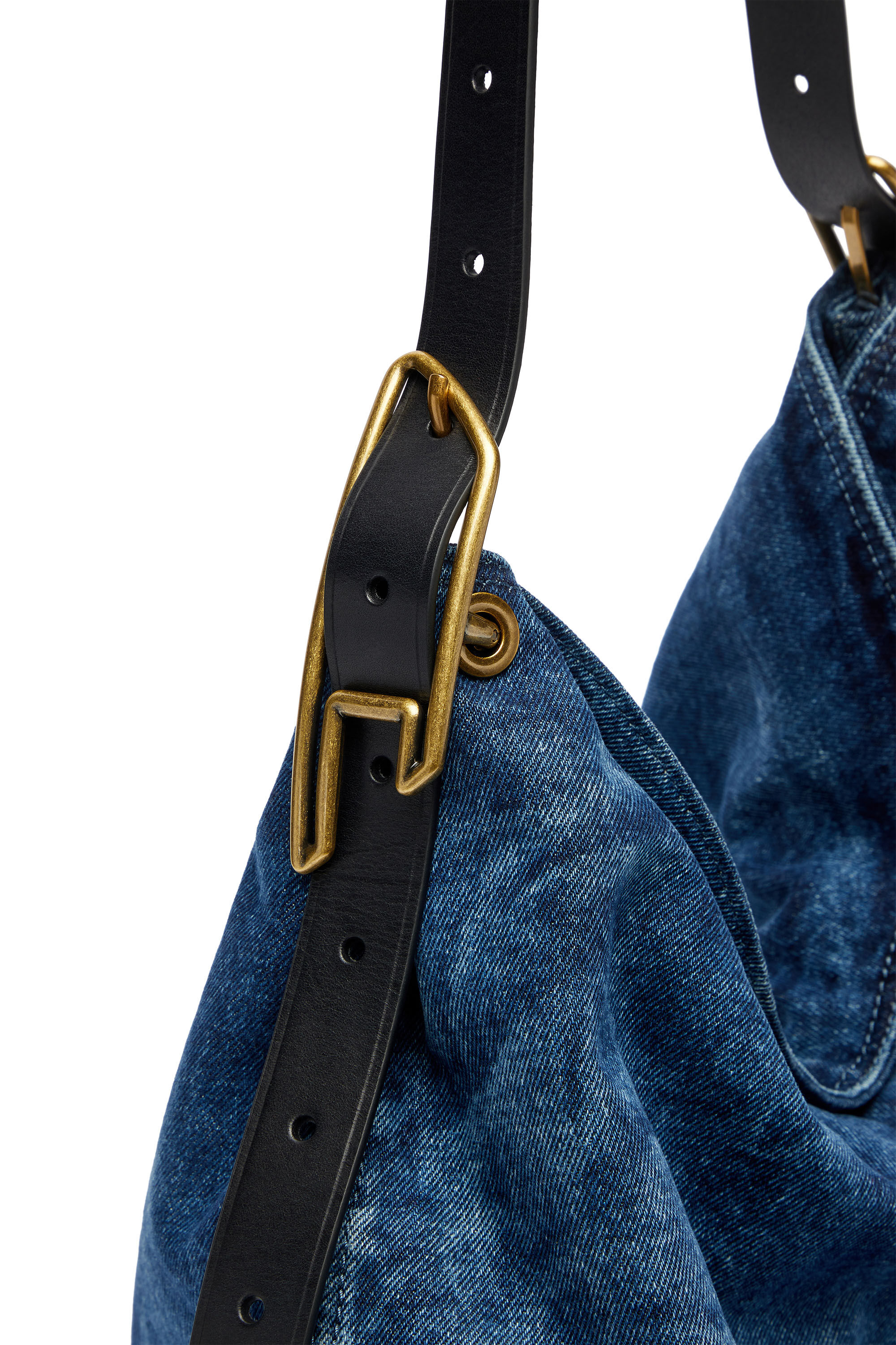 Diesel - D-LINE HOBO L, Damen D-Line-Denim Hobo-Tasche in Mittelblau - 6