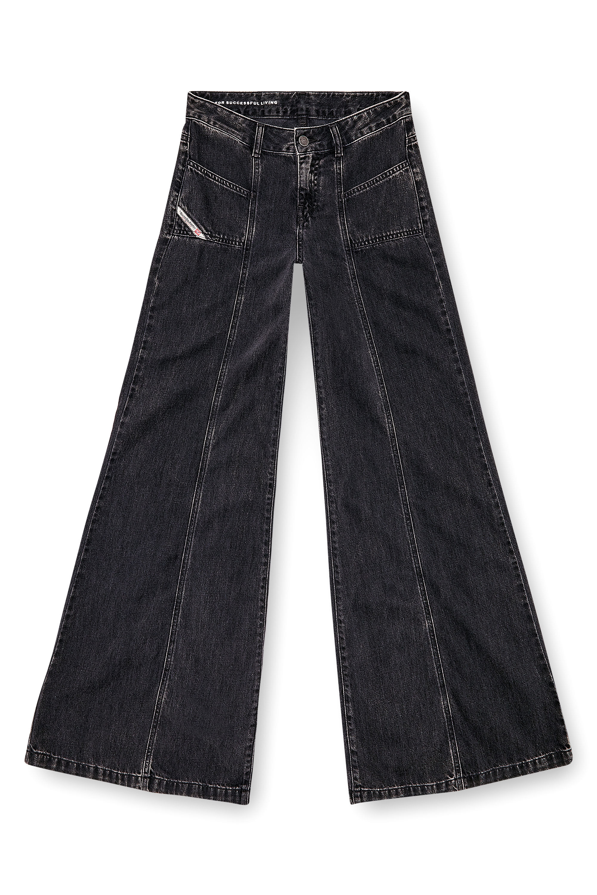 Diesel - Damen Flare Jeans D-Akii 068HN, Schwarz/Dunkelgrau - 2