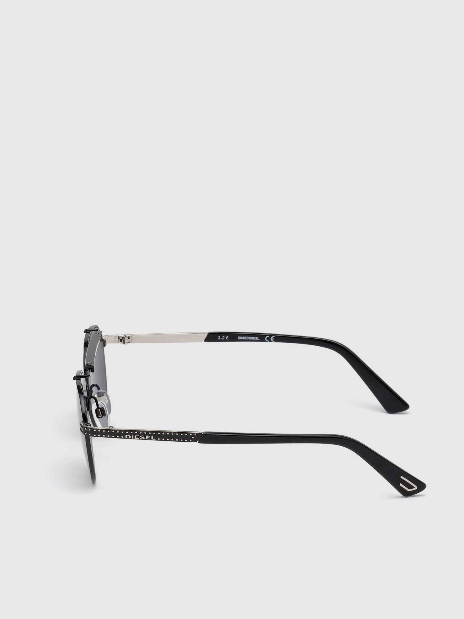 Diesel - DL0239, Unisex Sonnenbrille im 80er-Jahre-Look mit rundem Gestell in Schwarz - 3