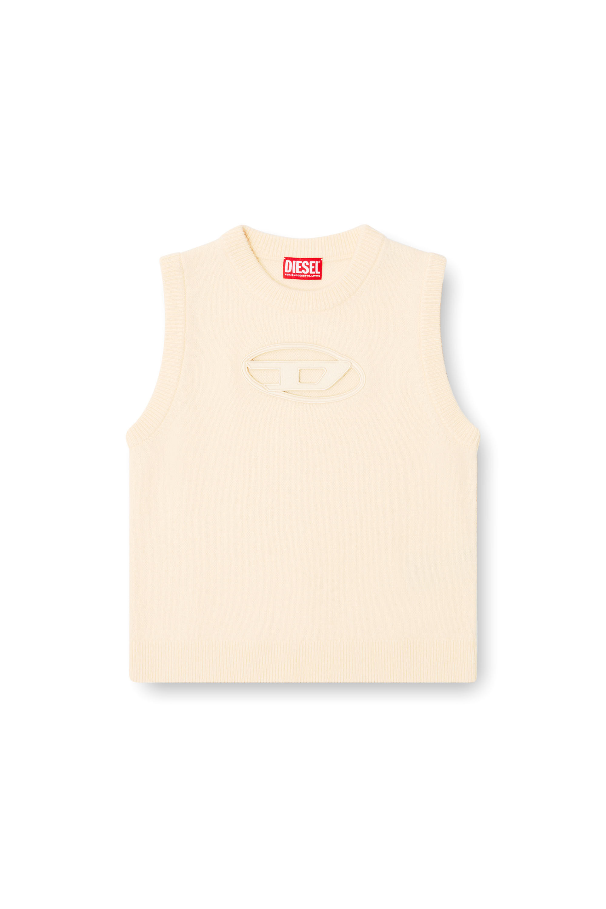 Diesel - M-ARGARIN-SL, Damen Strick-Tanktop aus Kaschmir-Mischgewebe in Beige - 2