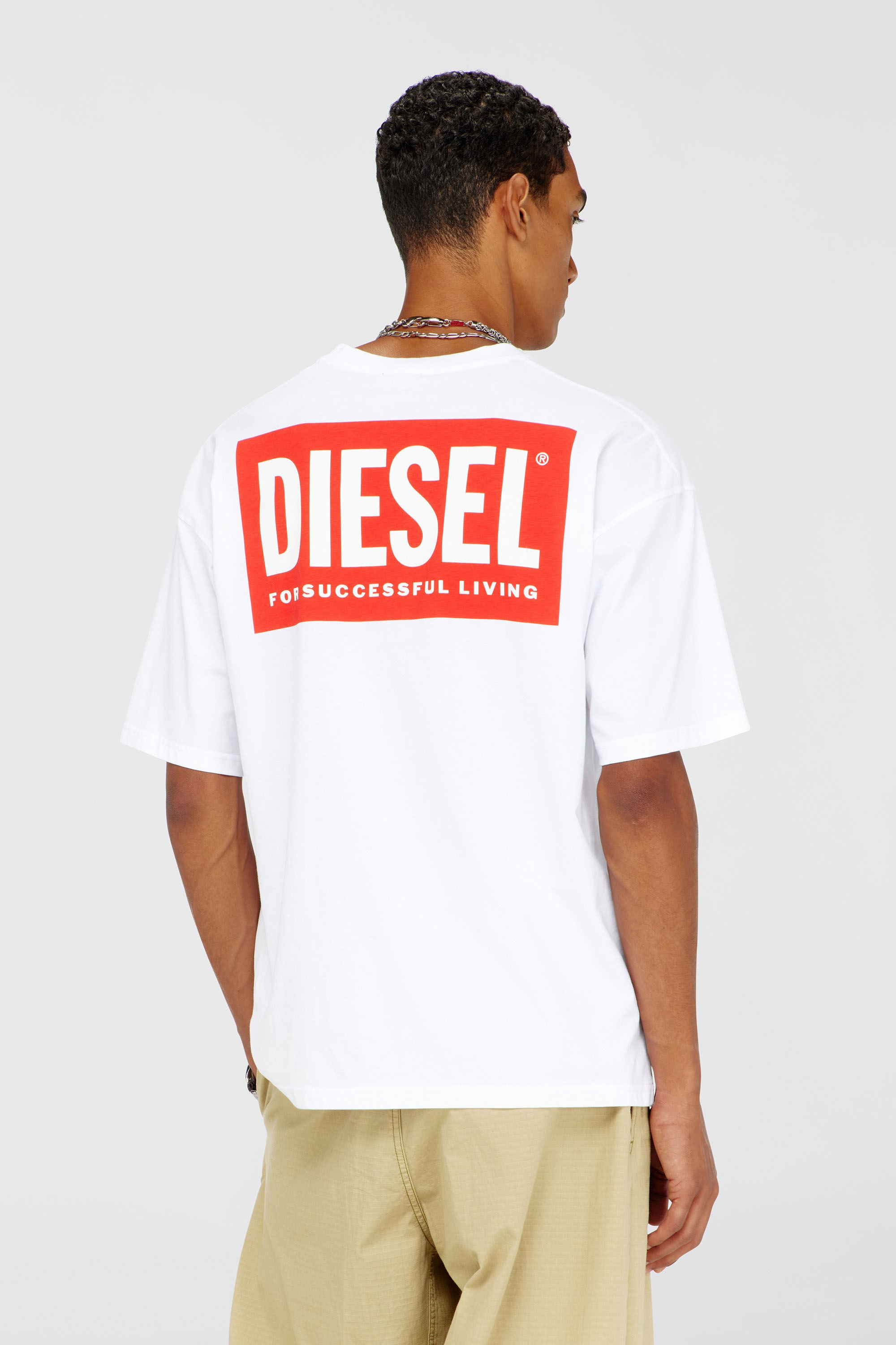 Diesel - T-BOXT-BISK, Herren Baumwoll-T-Shirt mit Diesel-Biscotto-Print in Wei&szlig; - 4