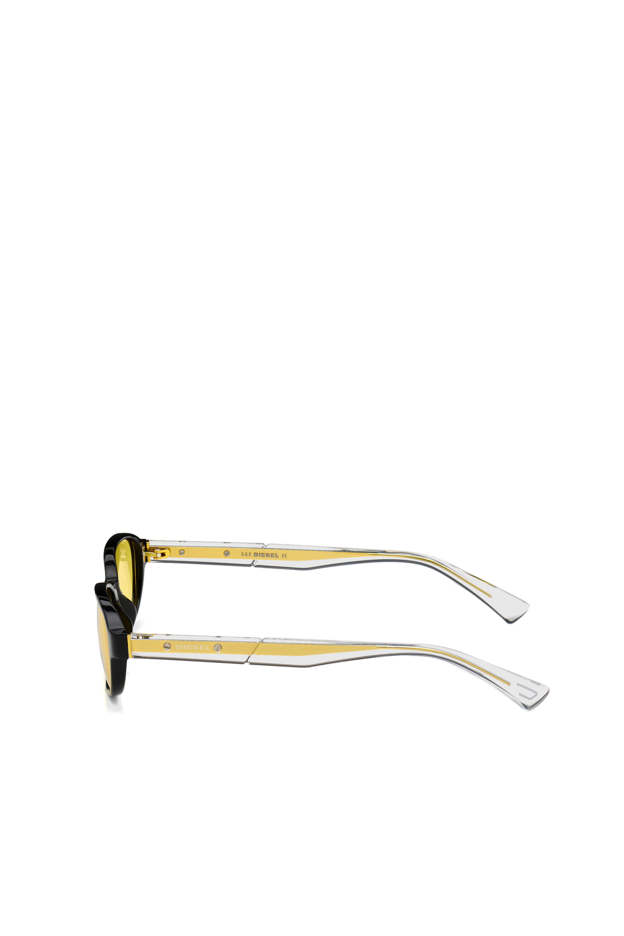 Diesel - DL0326, Unisex Schmales, rechteckiges Brillengestell aus Acetat in Gelb - 4