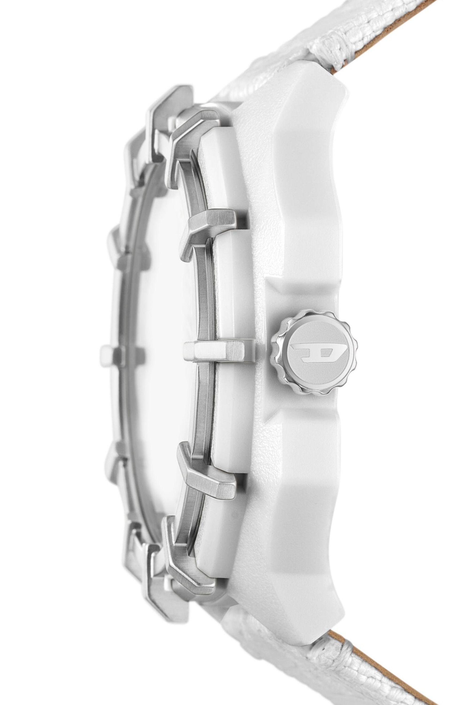 Diesel - DZ4664, Herren Framed Armbanduhr Solarurhrwerk mit weißem texturiertem Zifferblatt in Weiß - 3