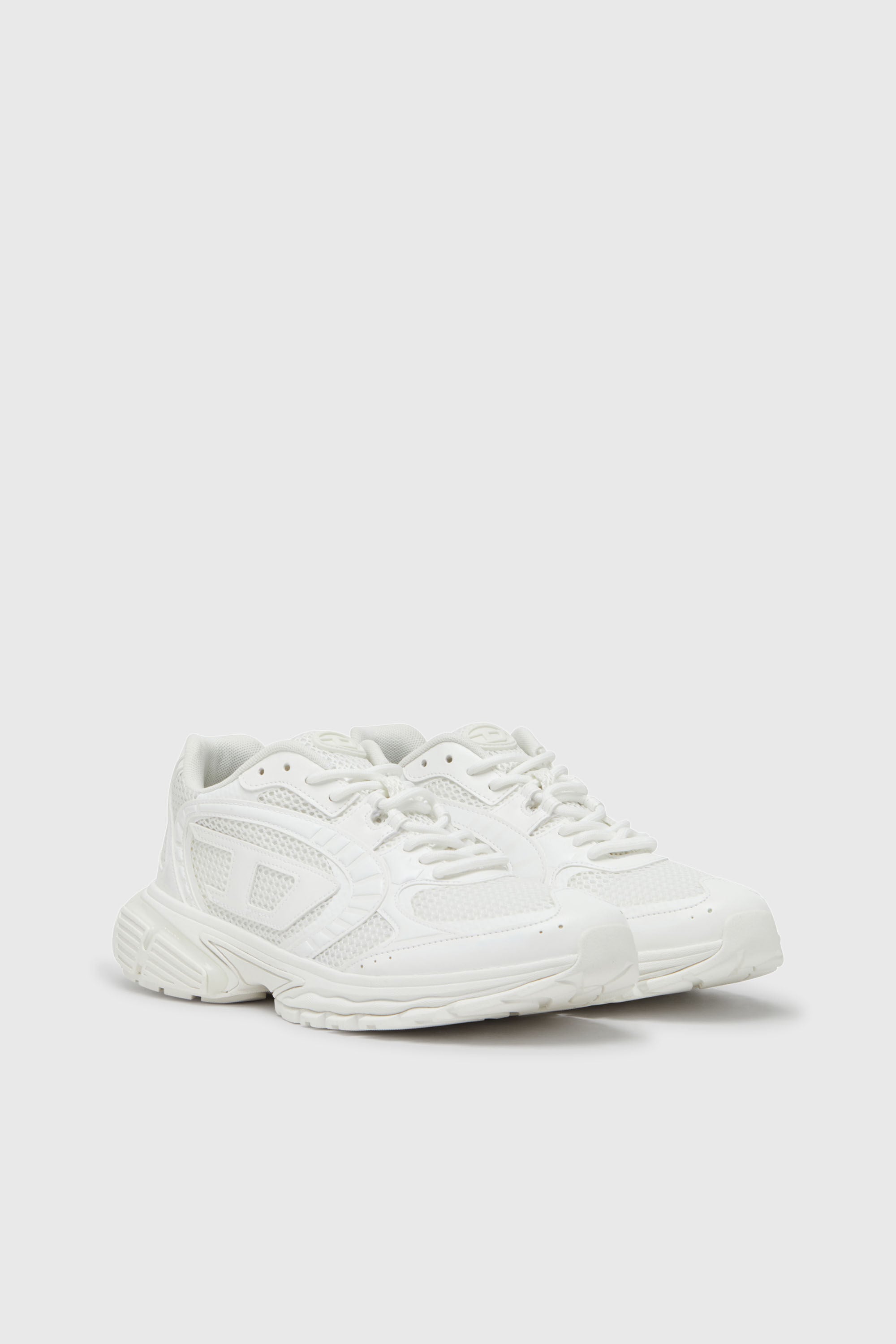 Diesel - S-PRO-V-DENSE LOW W, Damen S-Pro-V-Dense-Einfarbige Sneakers aus Mesh mit Oval D-Logo in Wei&szlig; - 2