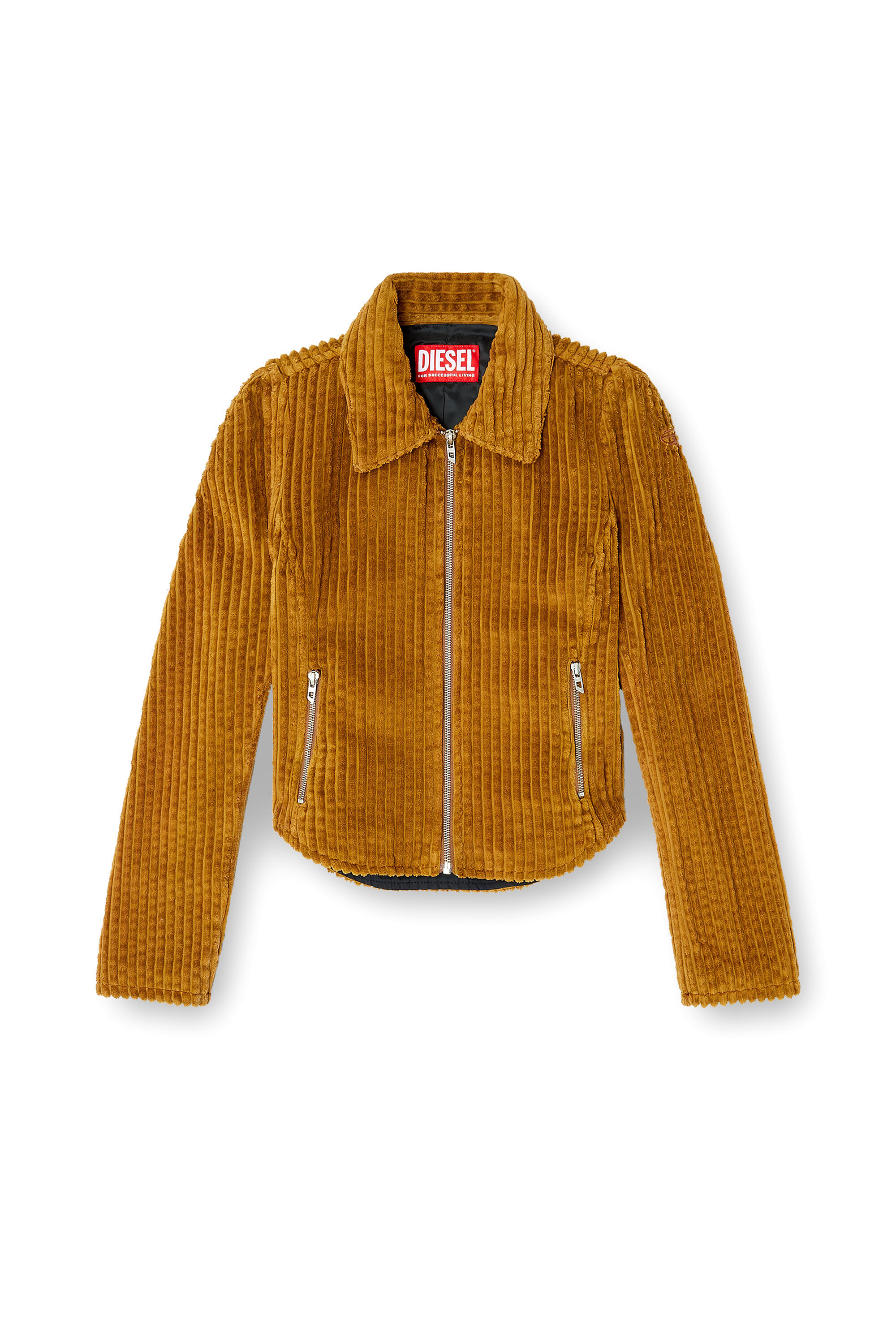 Diesel - G-ENEA, Damen Hemdjacke aus Baumwollcord in Braun - 2