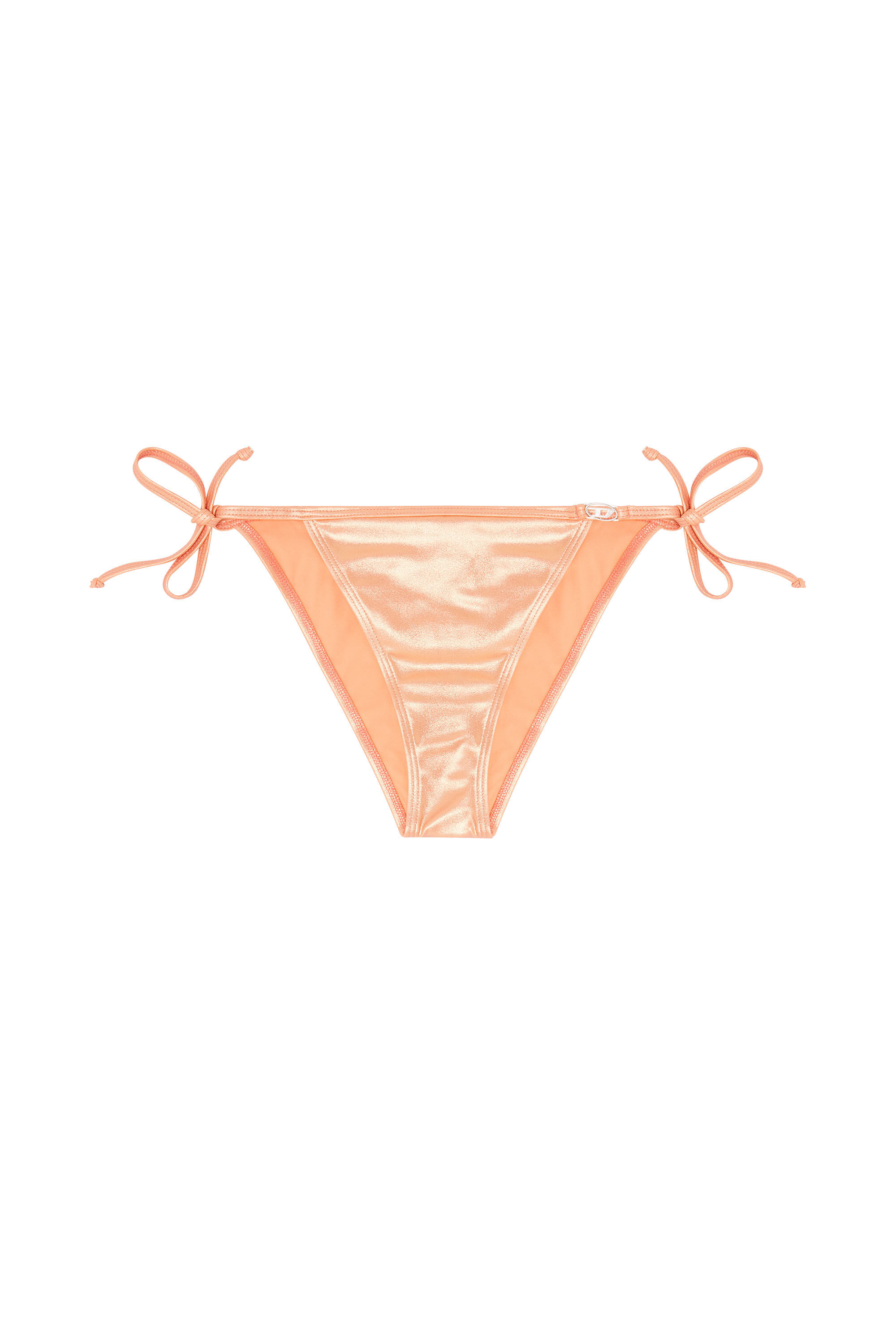 Diesel - BRIGITTES-DNM, Damen Seitlich gebundene Bikinihose aus schimmerndem Stoff in null - 4
