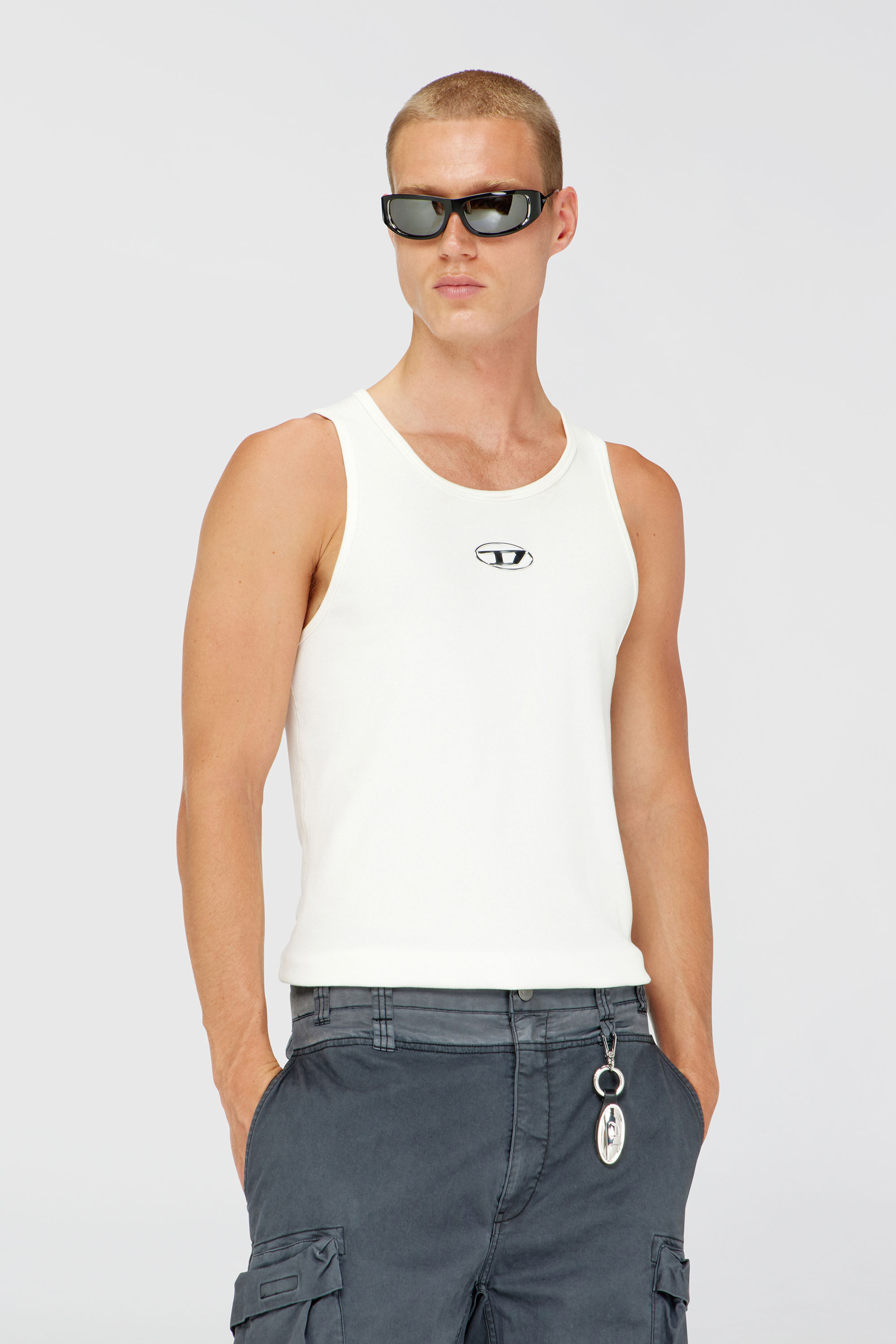 Diesel - T-LIFTY-IOD, Herren Baumwoll-Tanktop mit Logo in Wei&szlig; - 3