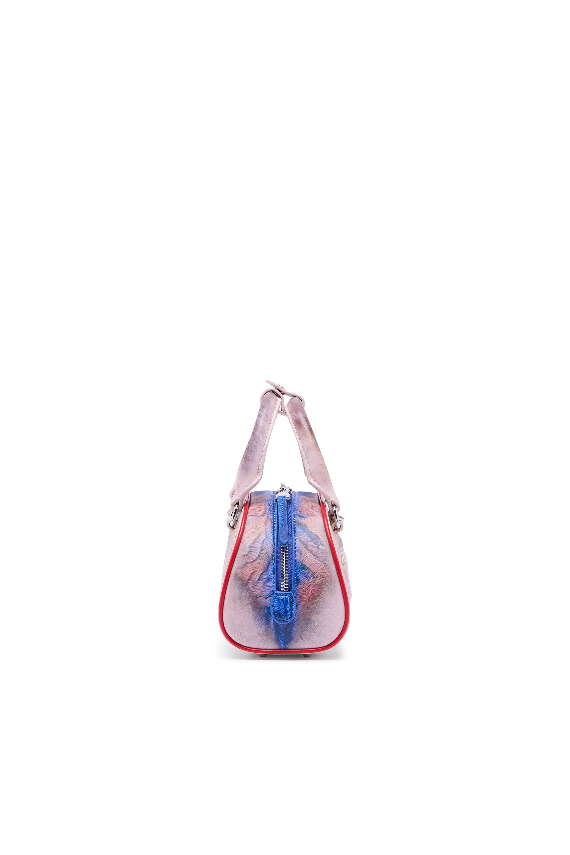 Diesel - 1DR DOME CROSSBODY, Damen 1DR Dome-Mini Bowlingtasche mit Animal-Print in Rosa/Blau - 5
