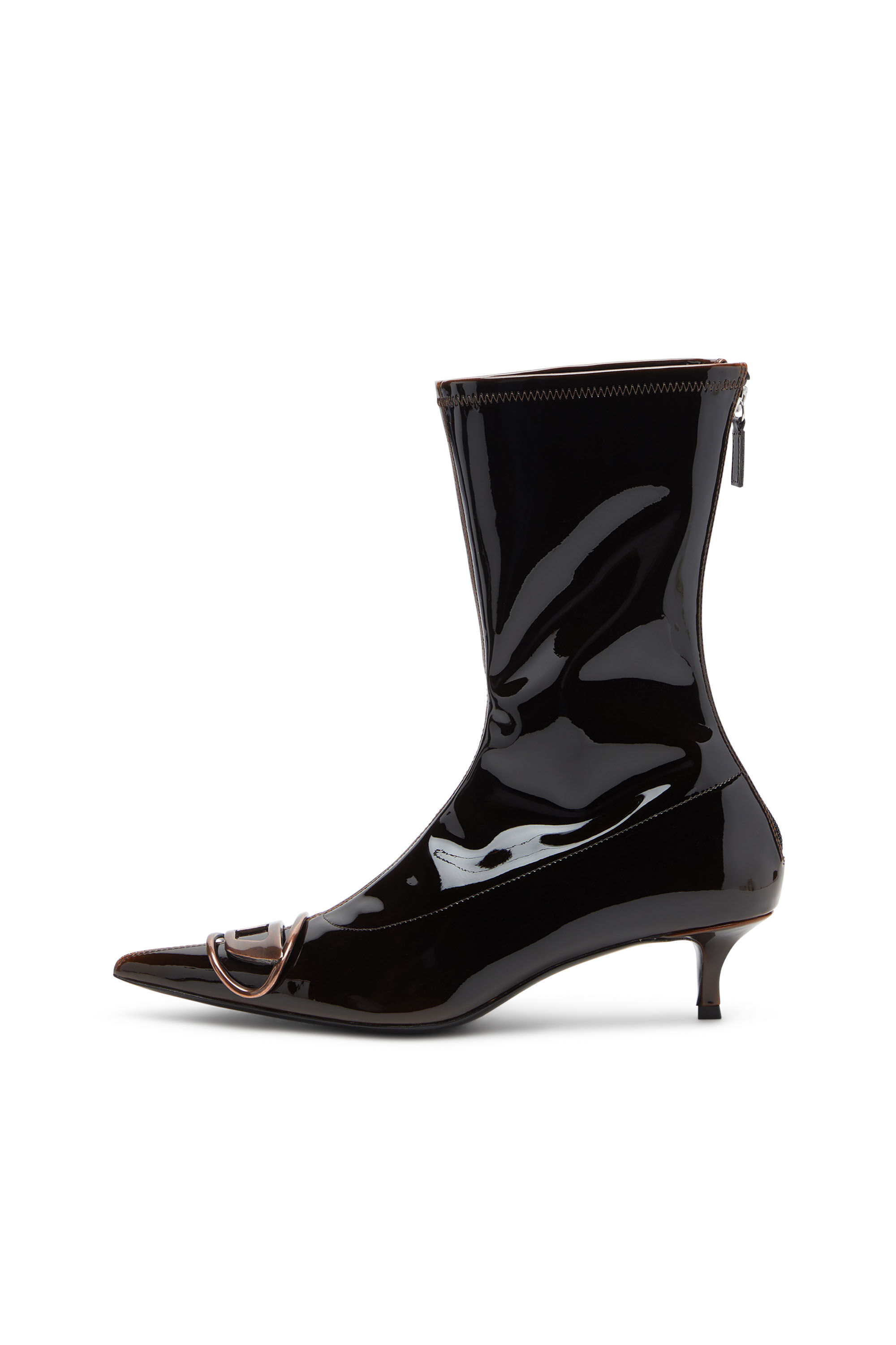Diesel - D-VENUS KITTIE BT, Damen D-Venus-Stiefeletten aus flüssigem PU in Blau/Braun - 6