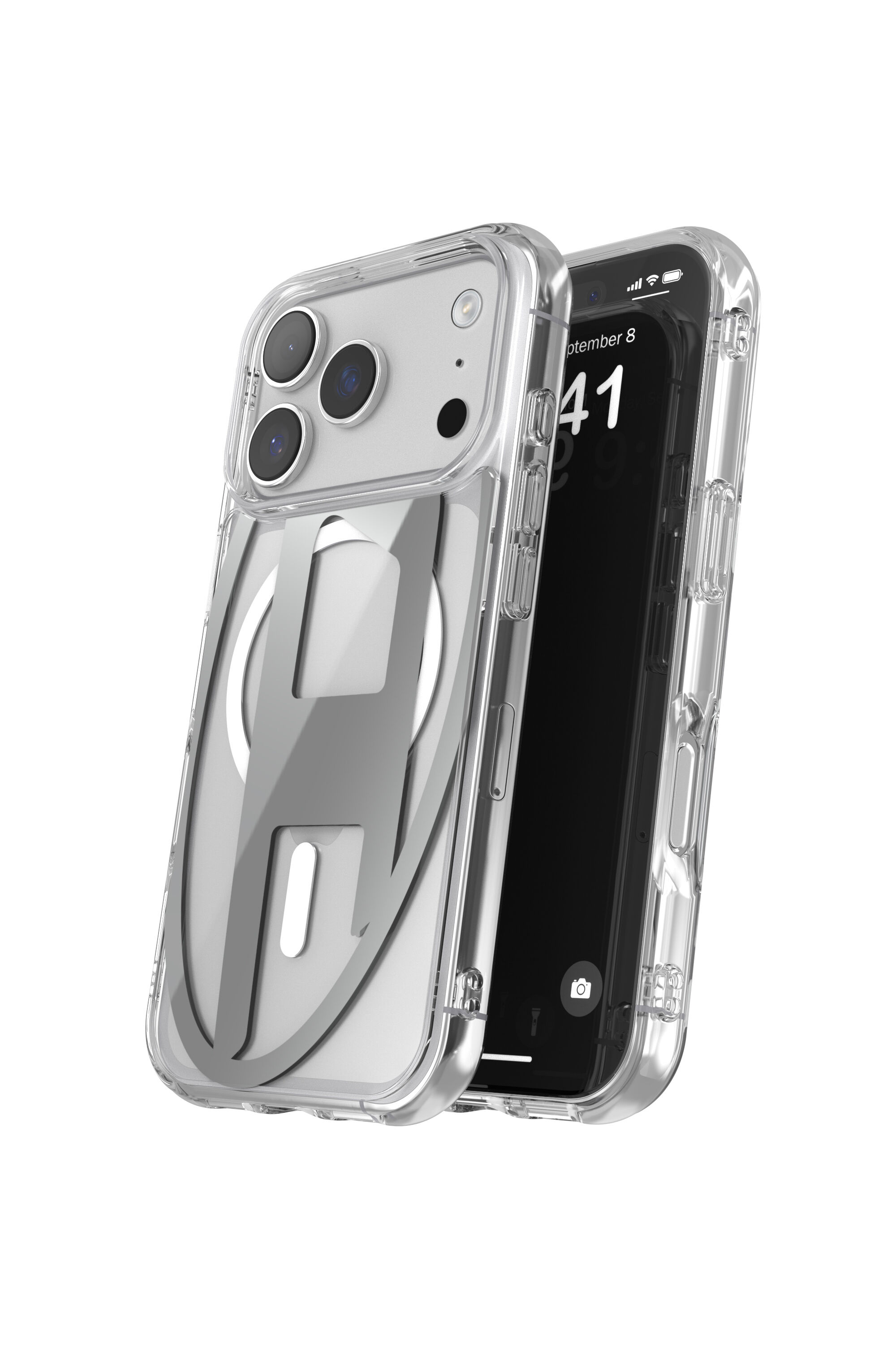 Diesel - 60413 AOP CASE, Unisex Oval D Metallic Case mit Magsafe für iPhone 17 Pro in Grau - 3