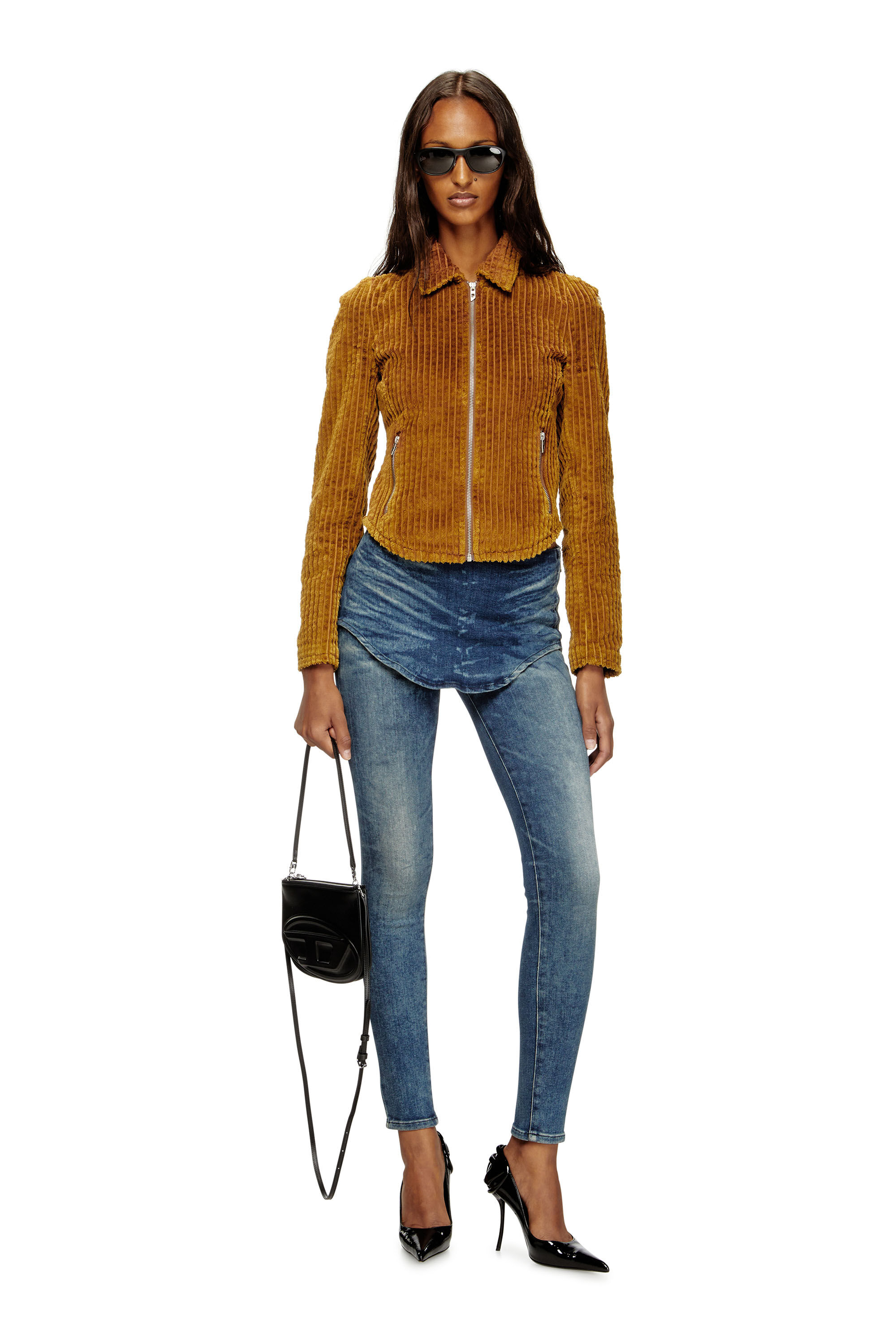 Diesel - G-ENEA, Damen Hemdjacke aus Baumwollcord in Braun - 1