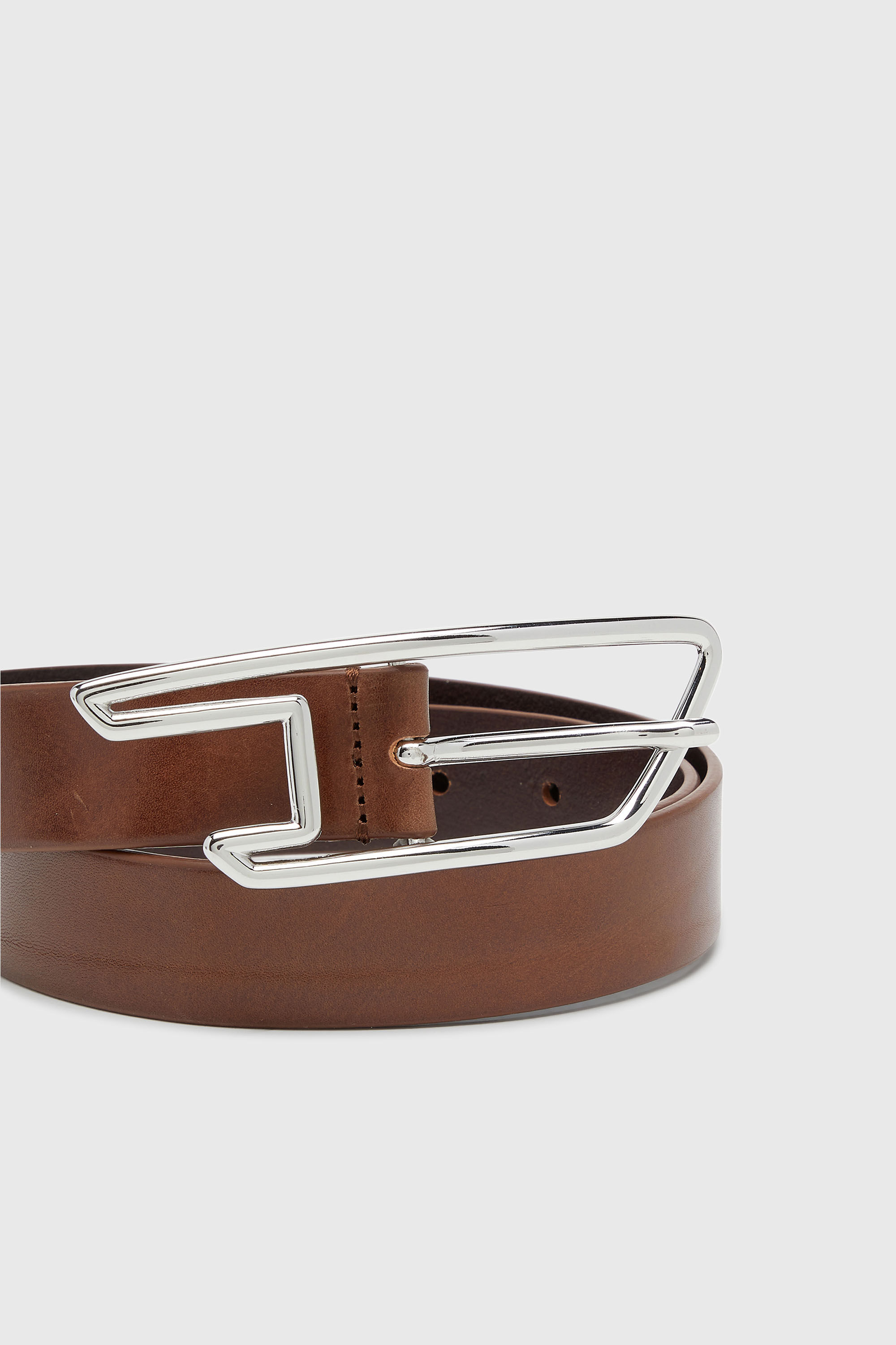 Diesel - B-D LINE W 30, Damen 3 cm G&uuml;rtel aus pull-up Leder in Braun - 3