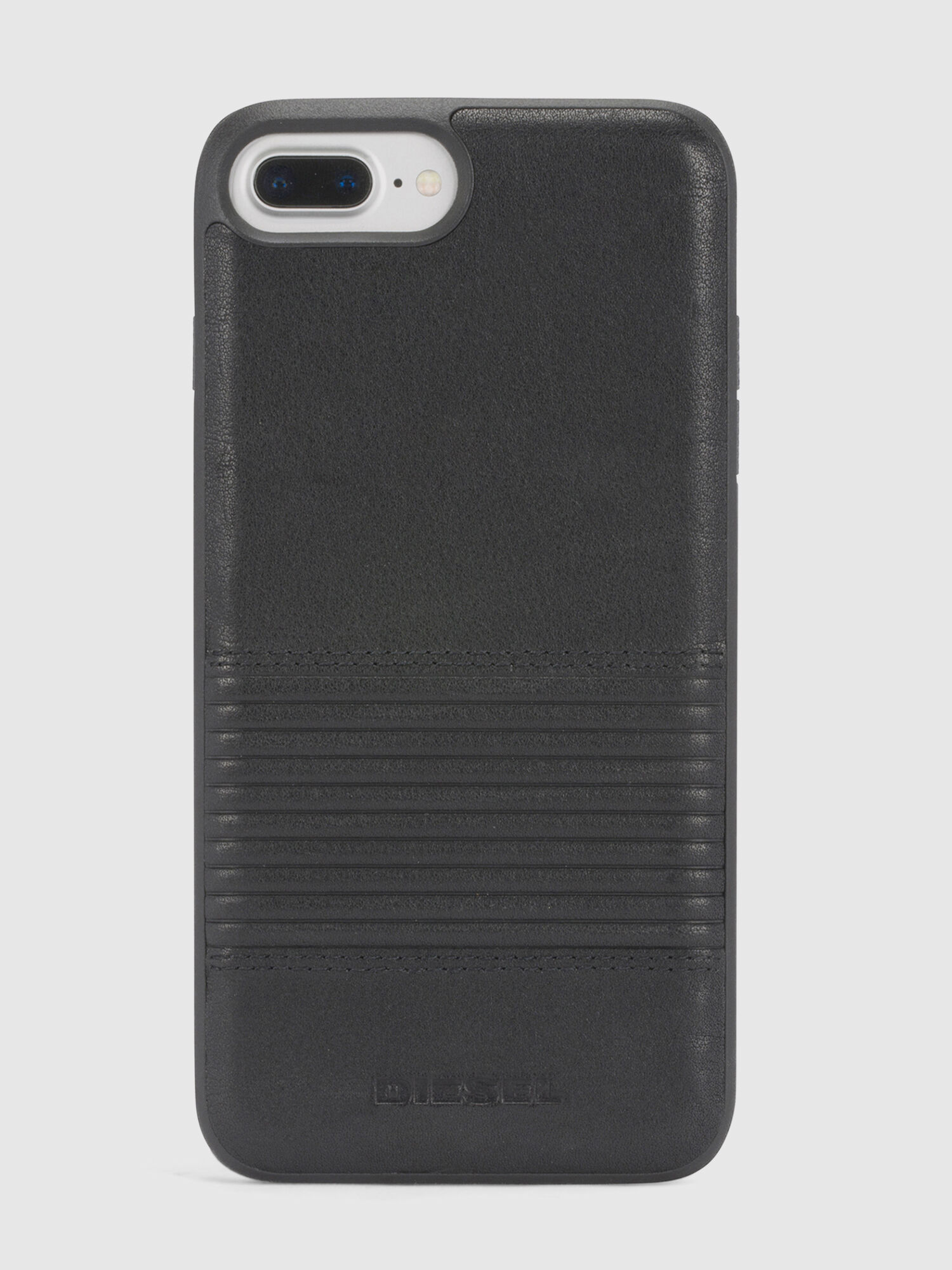 Diesel - BLACK LINED LEATHER IPHONE 8 PLUS/7 PLUS/6s PLUS/6 PLUS CASE, Unisex Lederschutzhülle, iPhone 8Plus/7Plus/6s Plus/6Plus in Schwarz - 2