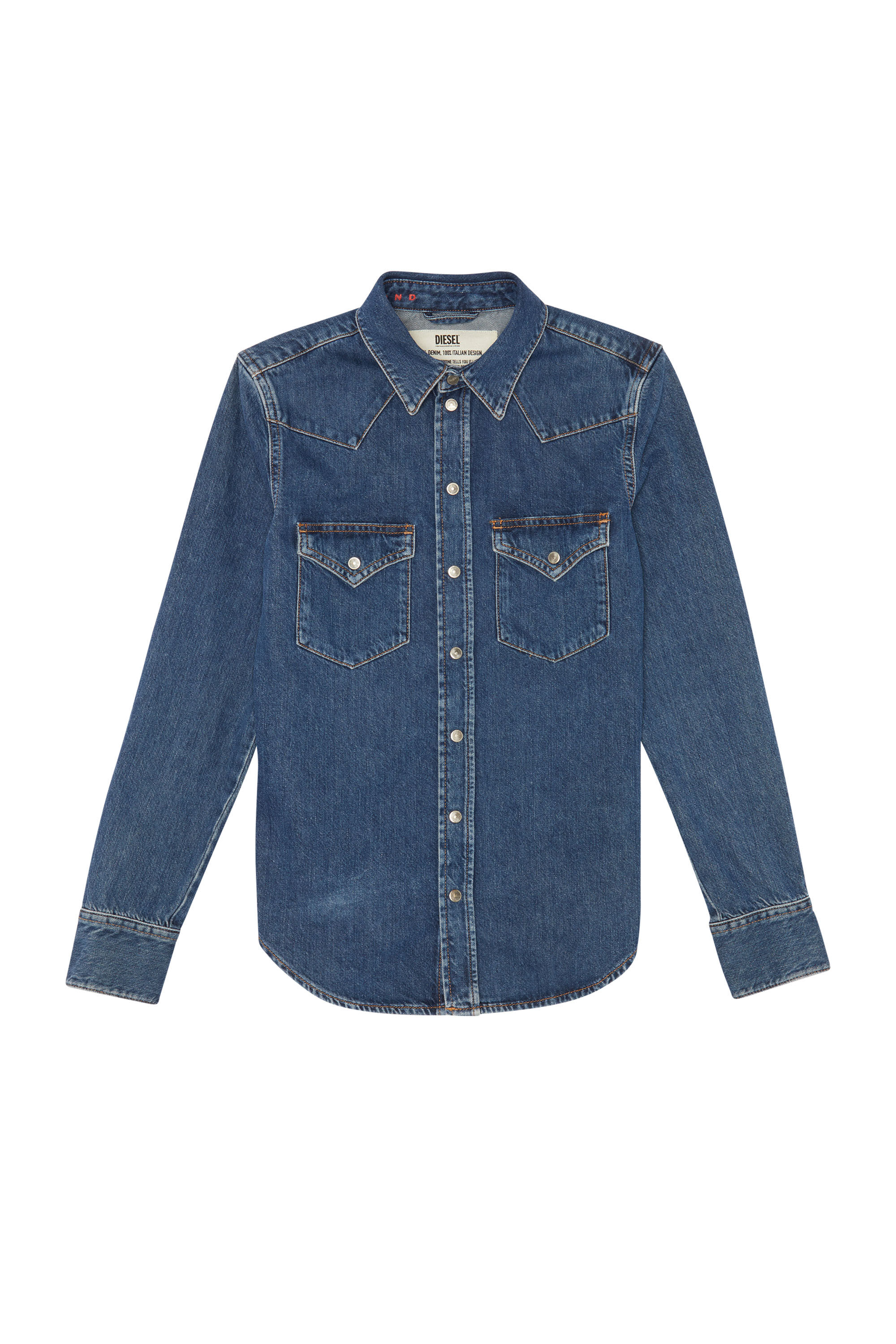Diesel - DE-RINGY, Damen Diesel Damen - Denimhemden Mittelblau in Mittelblau - 1