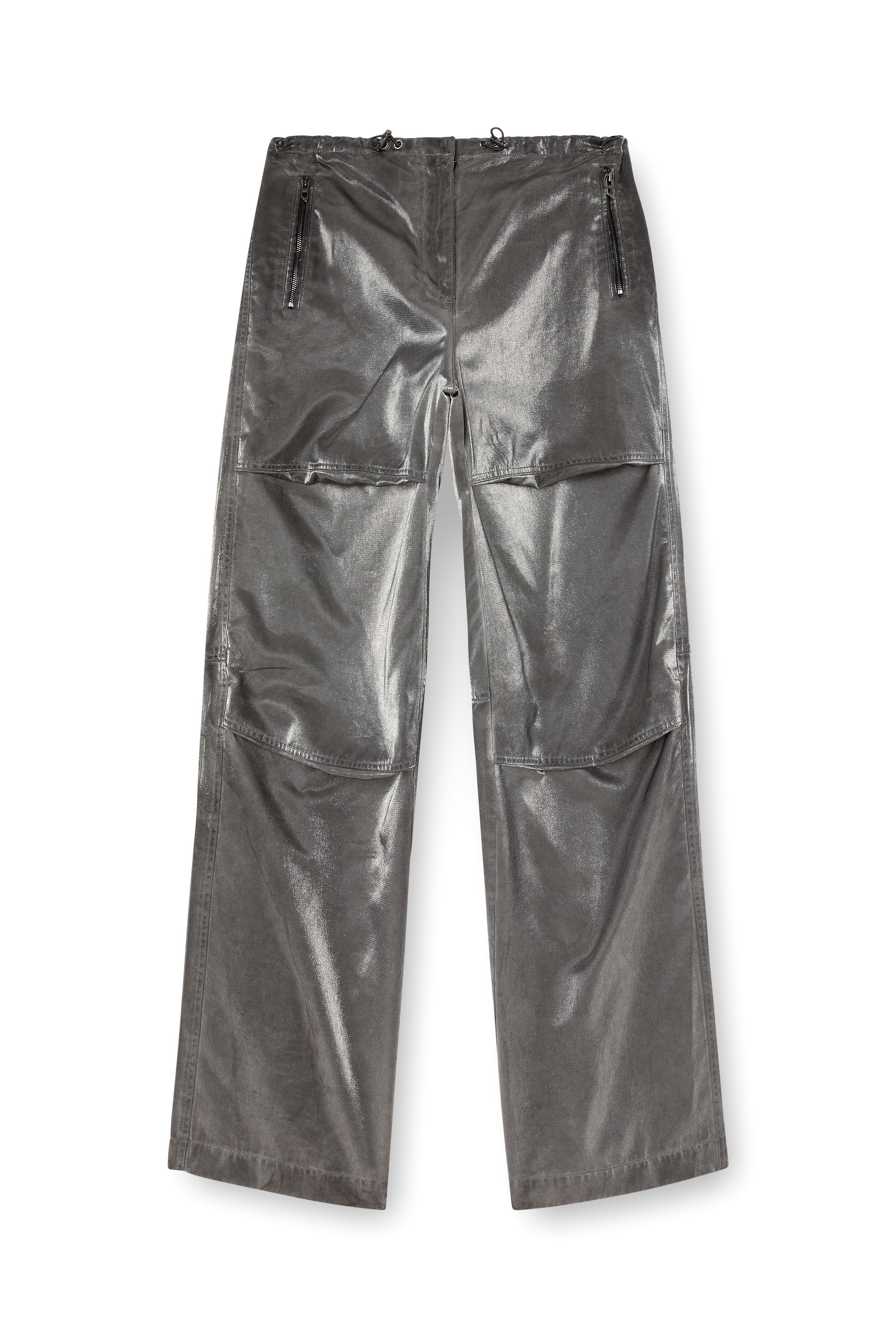 Women's Satin cargo pants | Grey | Diesel