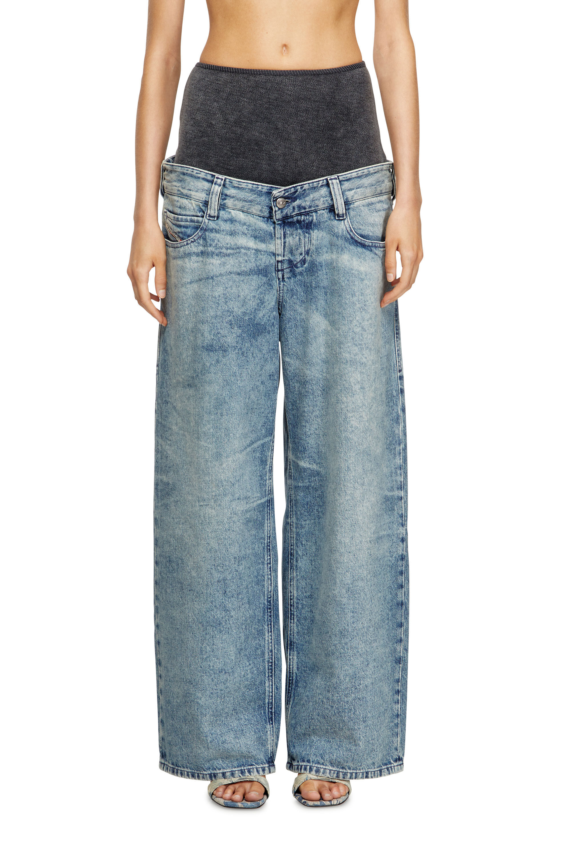 Diesel - Damen Relaxed Jeans D-Eni 09N97, Mittelblau - 3