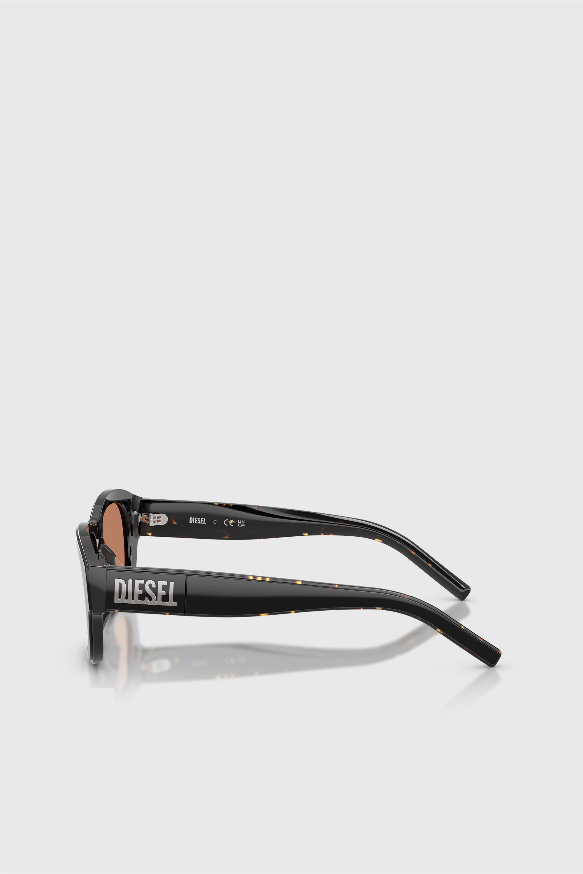 Diesel - 0DL2020U, Unisex Rechteckige Sonnenbrille in Schwarz/Braun - 3