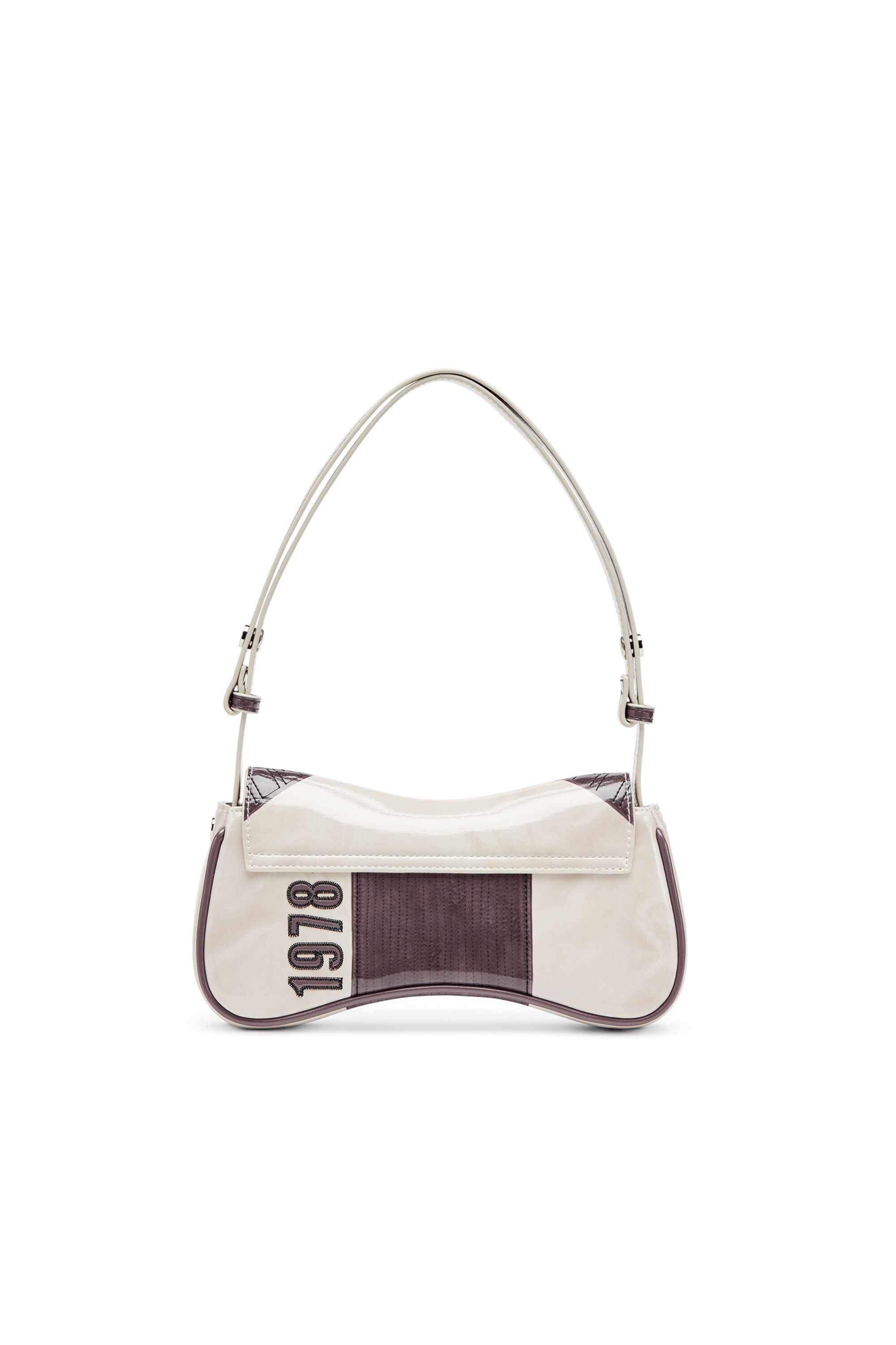 Diesel - PLAY CLUTCH, Damen Play-Glänzende Clutch mit Biker-Details in Hellgrau - 3