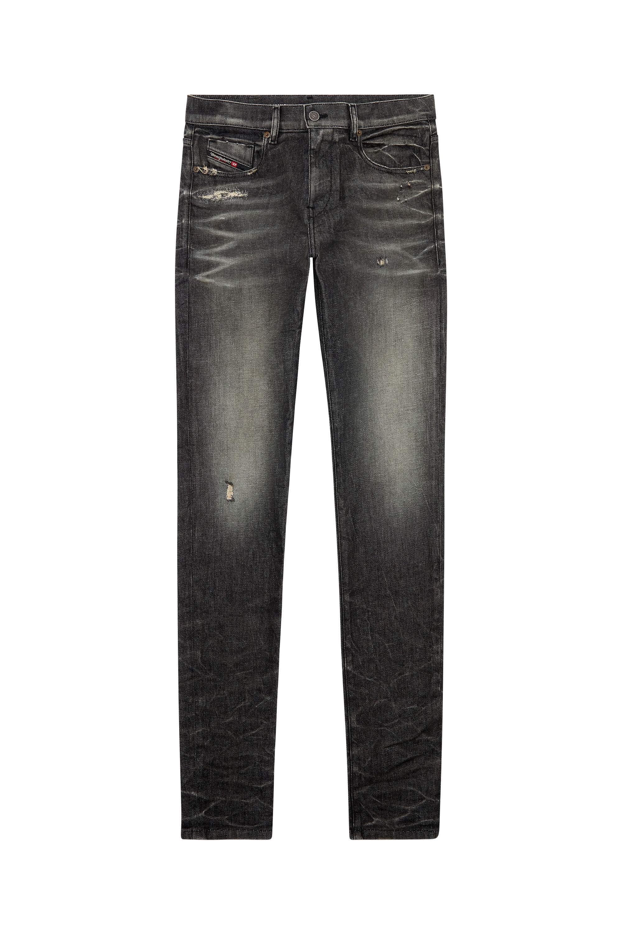 Diesel - Slim Jeans 2019 D-Strukt 09H51, Schwarz/Dunkelgrau - Image 2