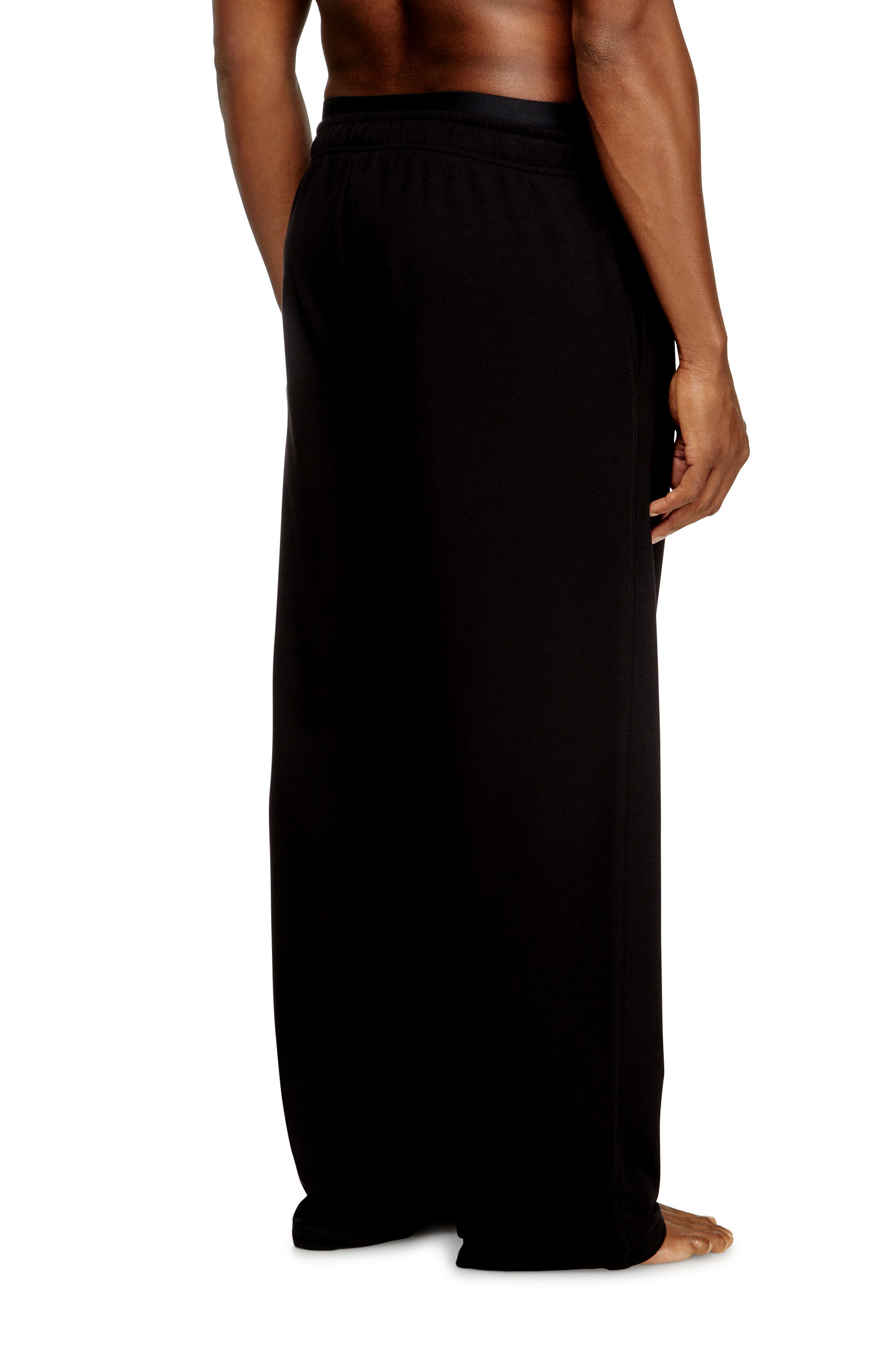 Diesel - BRADLEY-D-POP, Man's Logo-waistband lounge pants in cotton terry in Black - 2