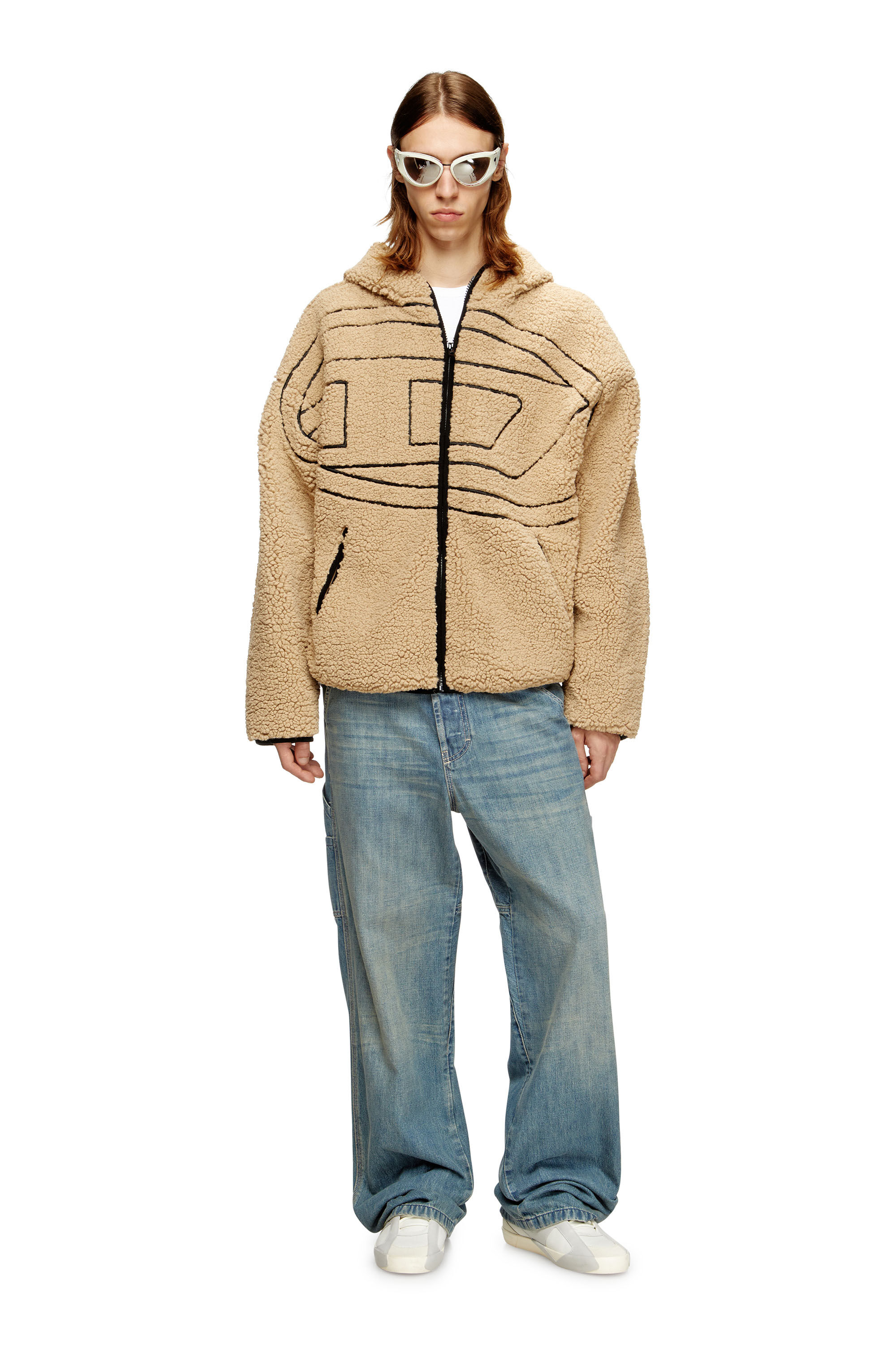 Diesel - S-ZAT, Herren Teddy-Kapuzenpullover in null - 1