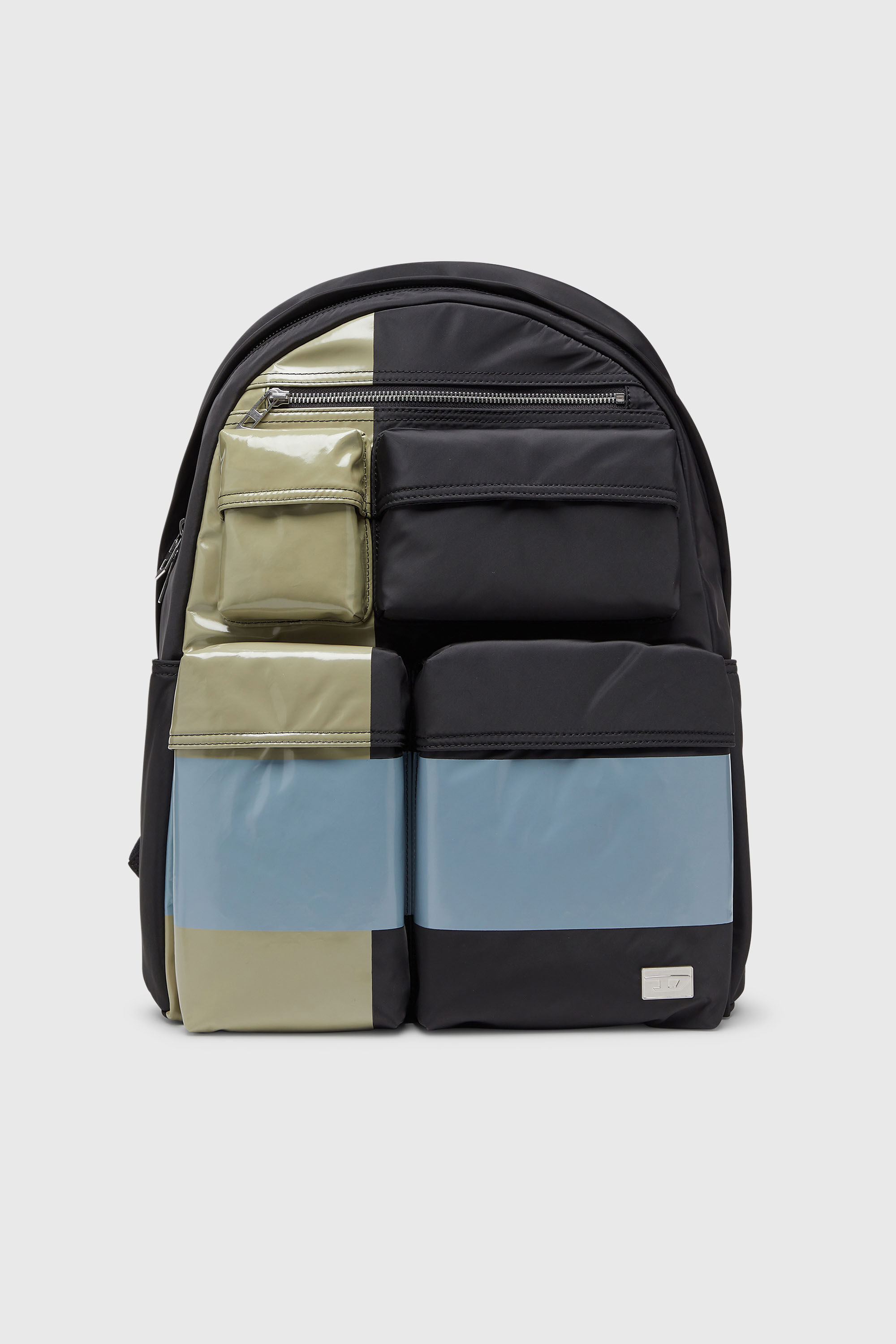 Diesel - MULTI-PKTS BACKPACK X, Unisex Multi-Pkts - Color-block Rucksack mit mehreren Taschen in Schwarz/Gr&uuml;n - 1