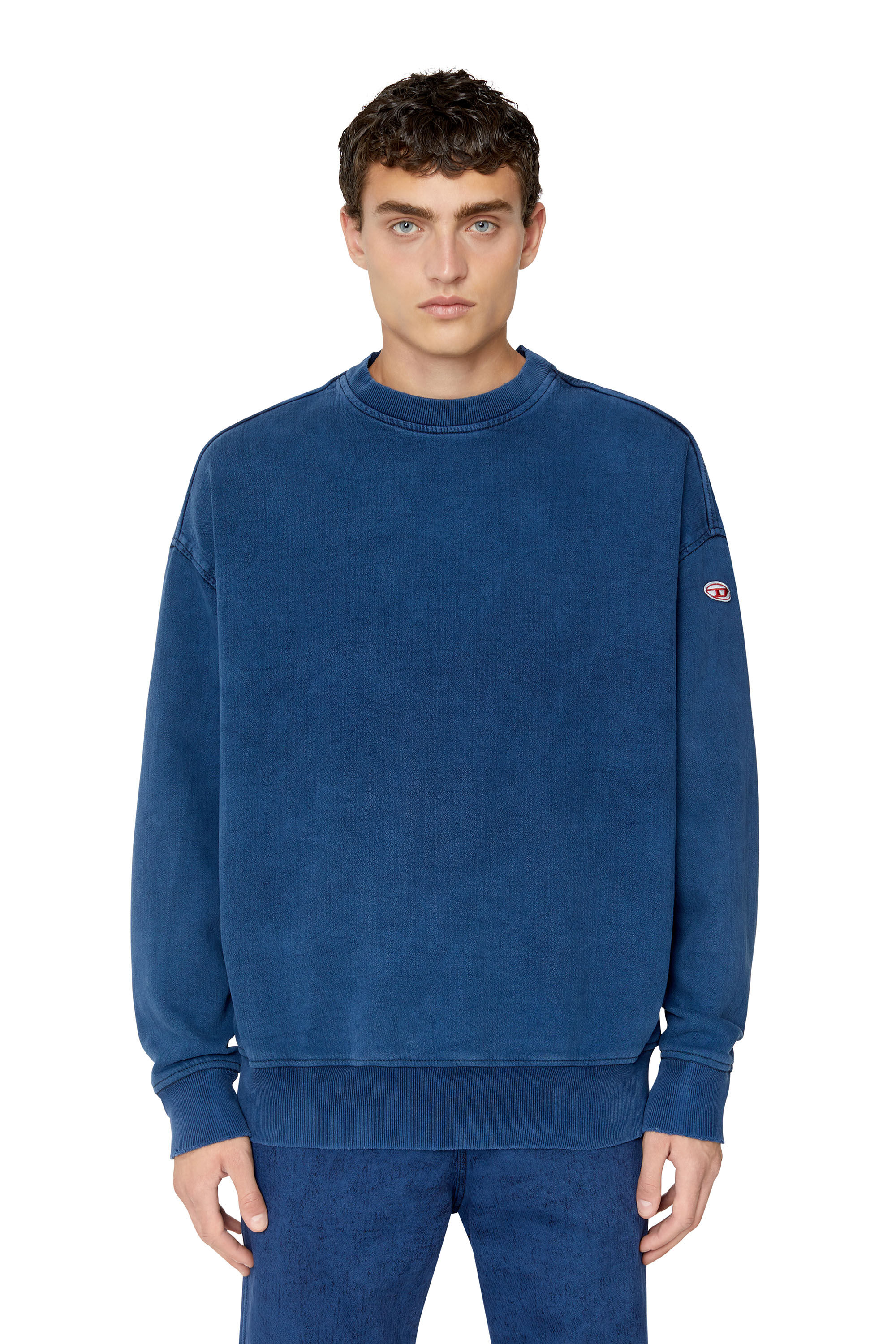 Diesel - D-KRIB TRACK DENIM SWEATSHIRT, Dunkelblau - Image 3