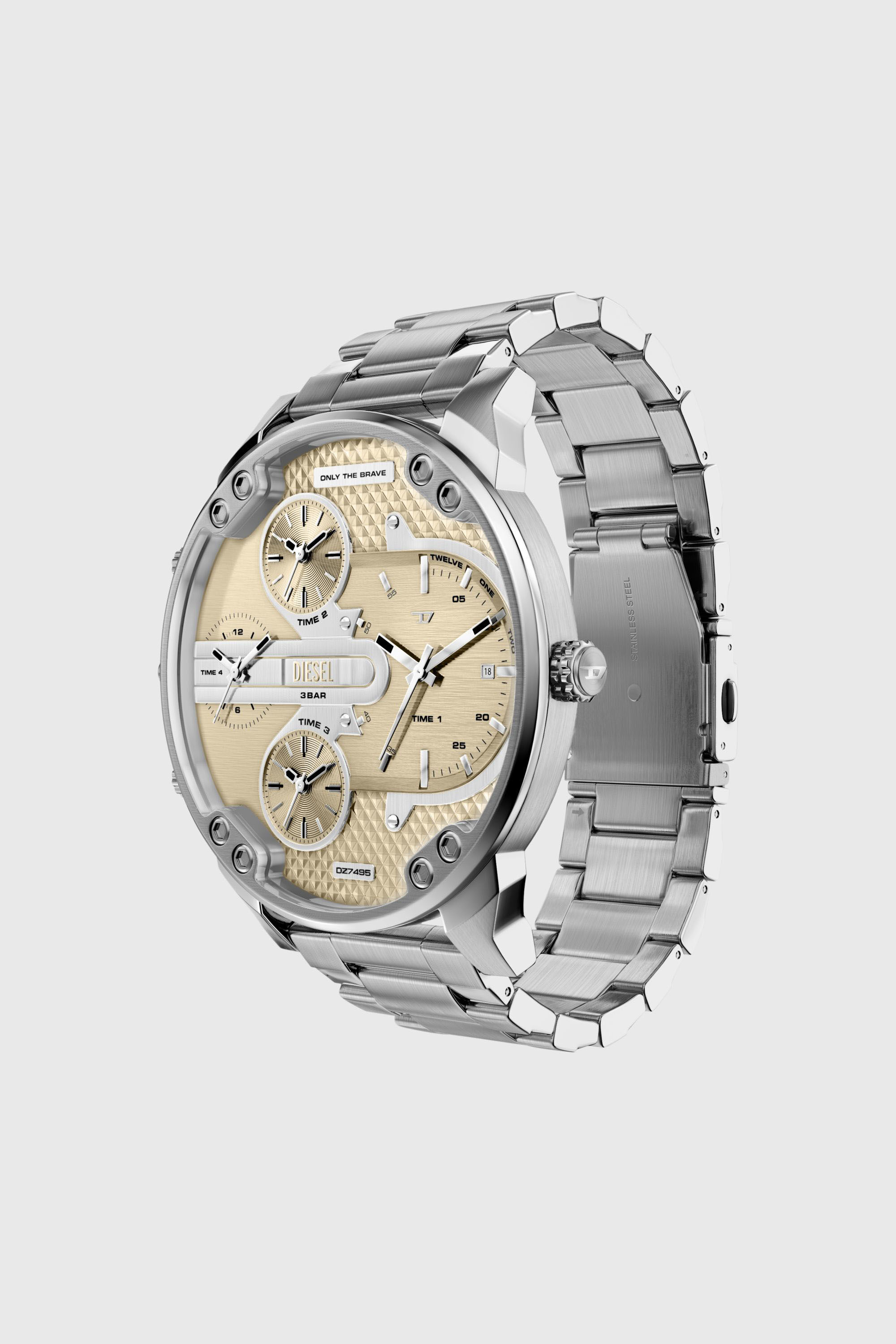Diesel - DZ7495 WATCH, Herren Mr. Daddy Slim Edelstahluhr in Silber - 7