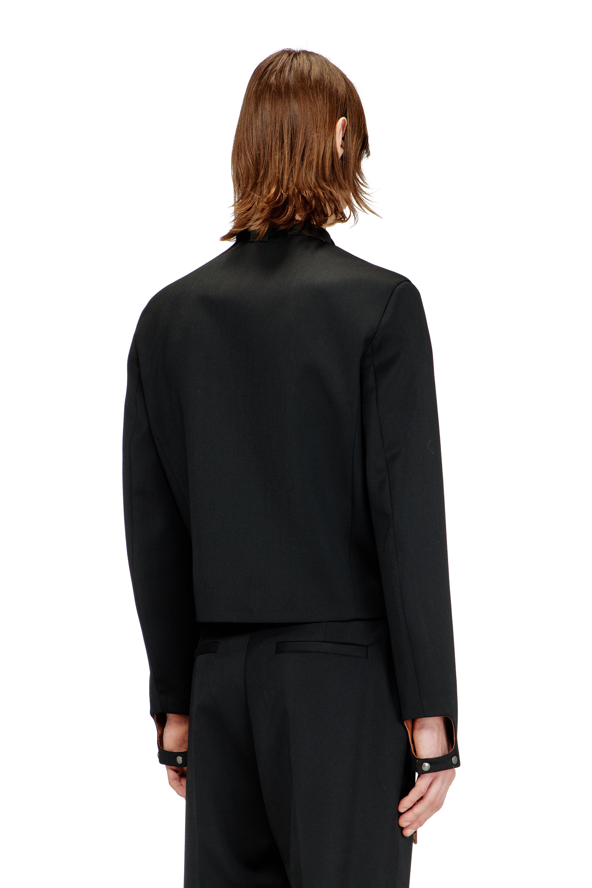 Diesel - J-NURIEL-A, Man's Tailored jacket with biker neck strap in Black - 4