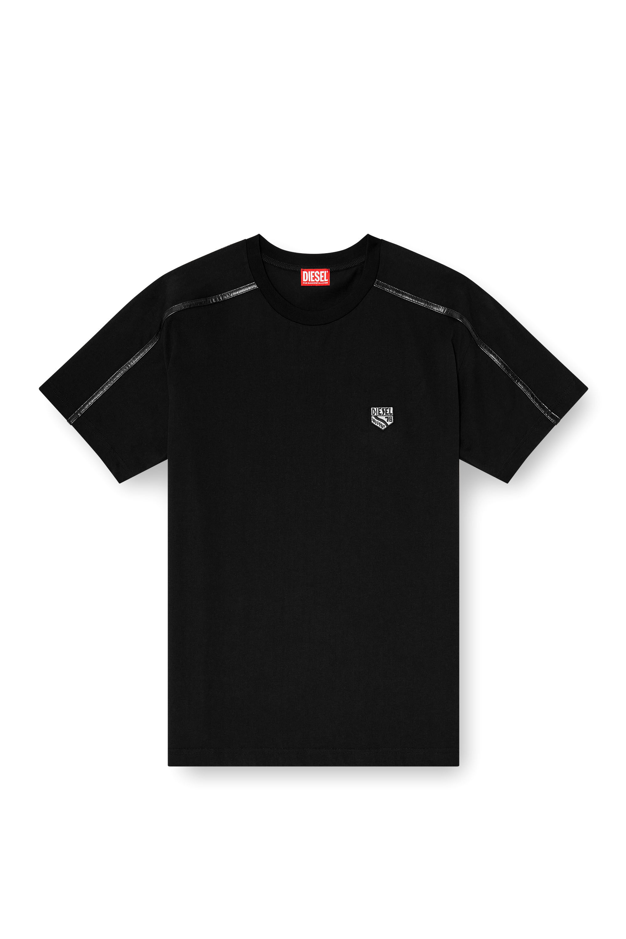 Diesel - T-NORM-FL, Herren T-shirt mit Kontrastabschl&uuml;ssen und Logo patch in null - 2