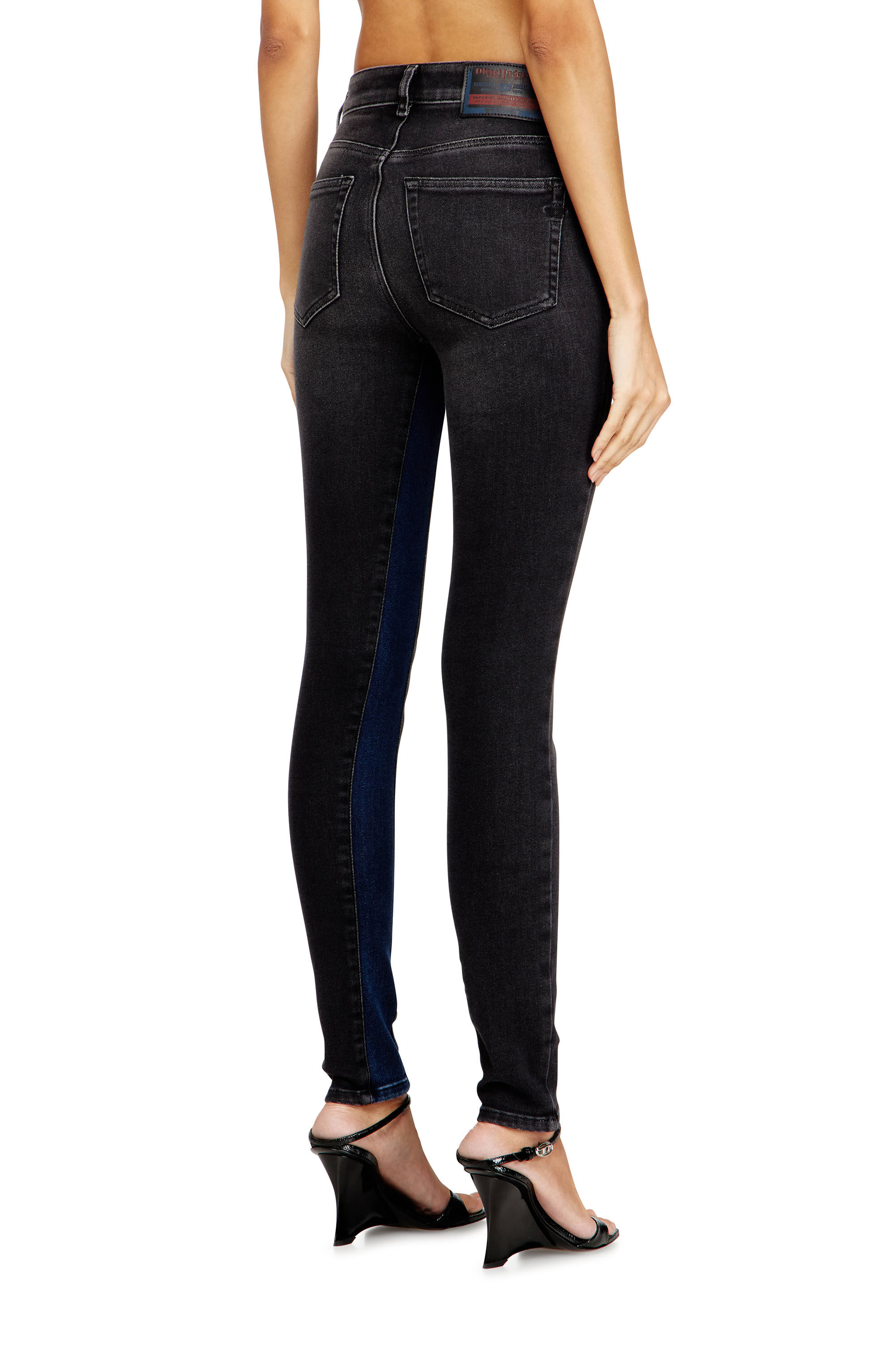 Diesel - Damen Skinny Jeans 2017 Slandy 09N14, Schwarz/Dunkelgrau - 3