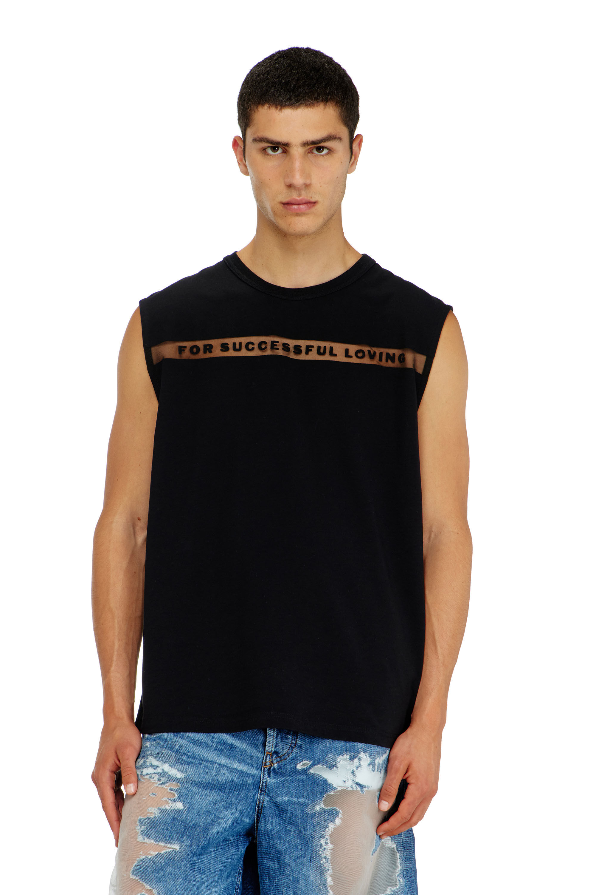 Diesel - PR-T-NORM-BISC-MATI-R, Unisex Tanktop mit For Successful Loving Logo in Schwarz - 5