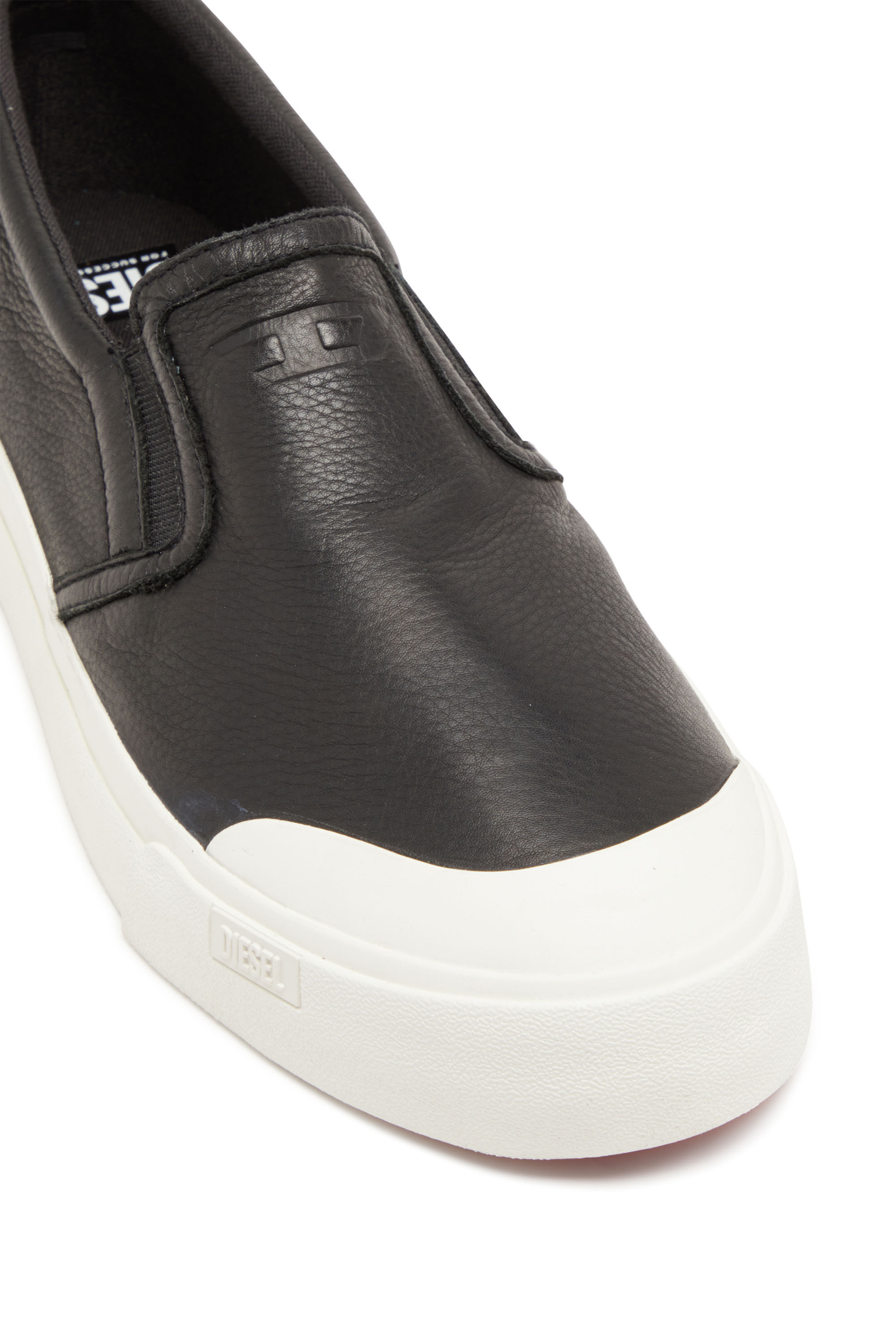 Diesel - S-ATHOS SLIP ON, Herren S-Athos-Verschlusslose Sneakers aus einfarbigem Leder in Schwarz - Image 6