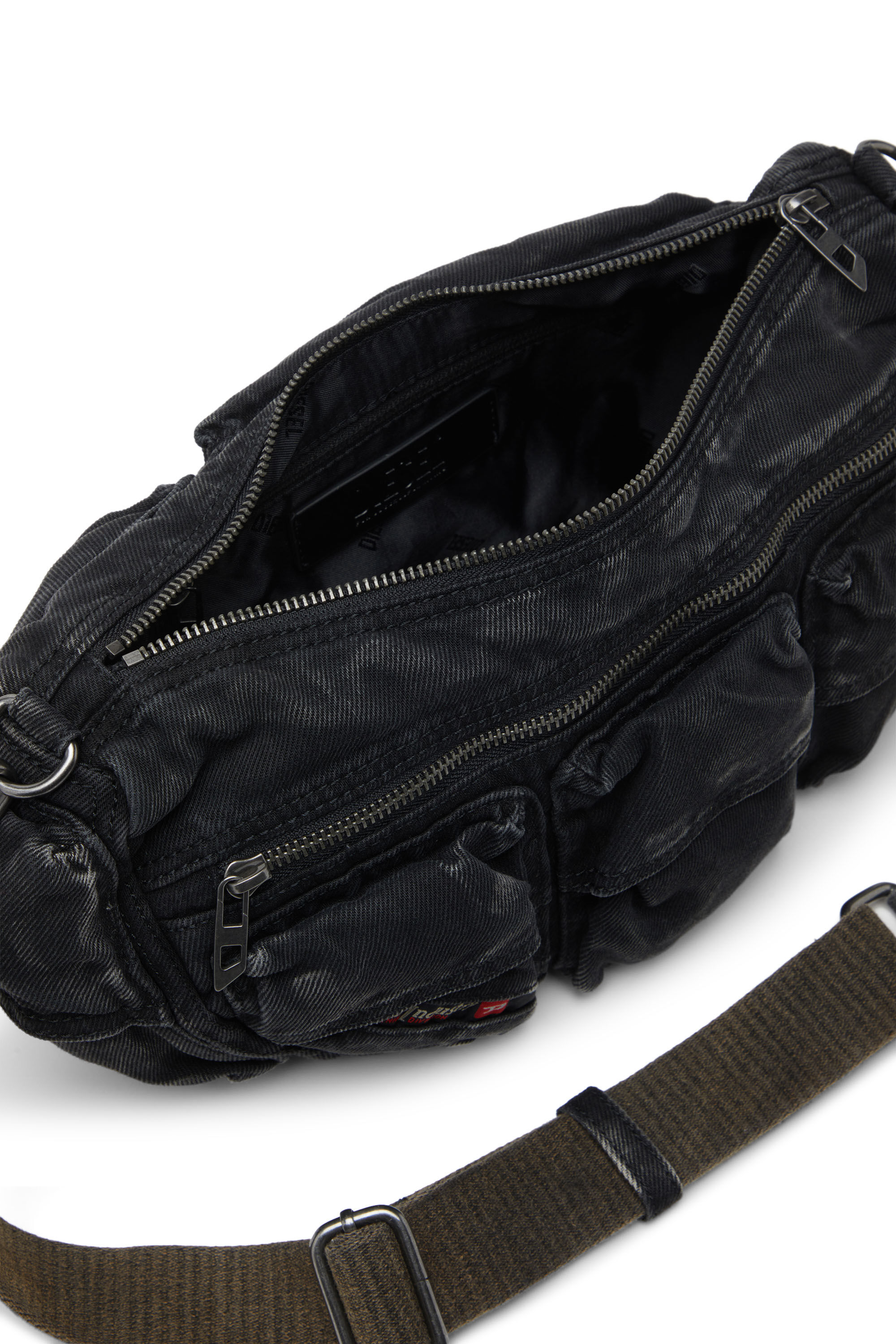 Women's Multi-Pkts-Multipocket bag in washed denim | Black | Diesel