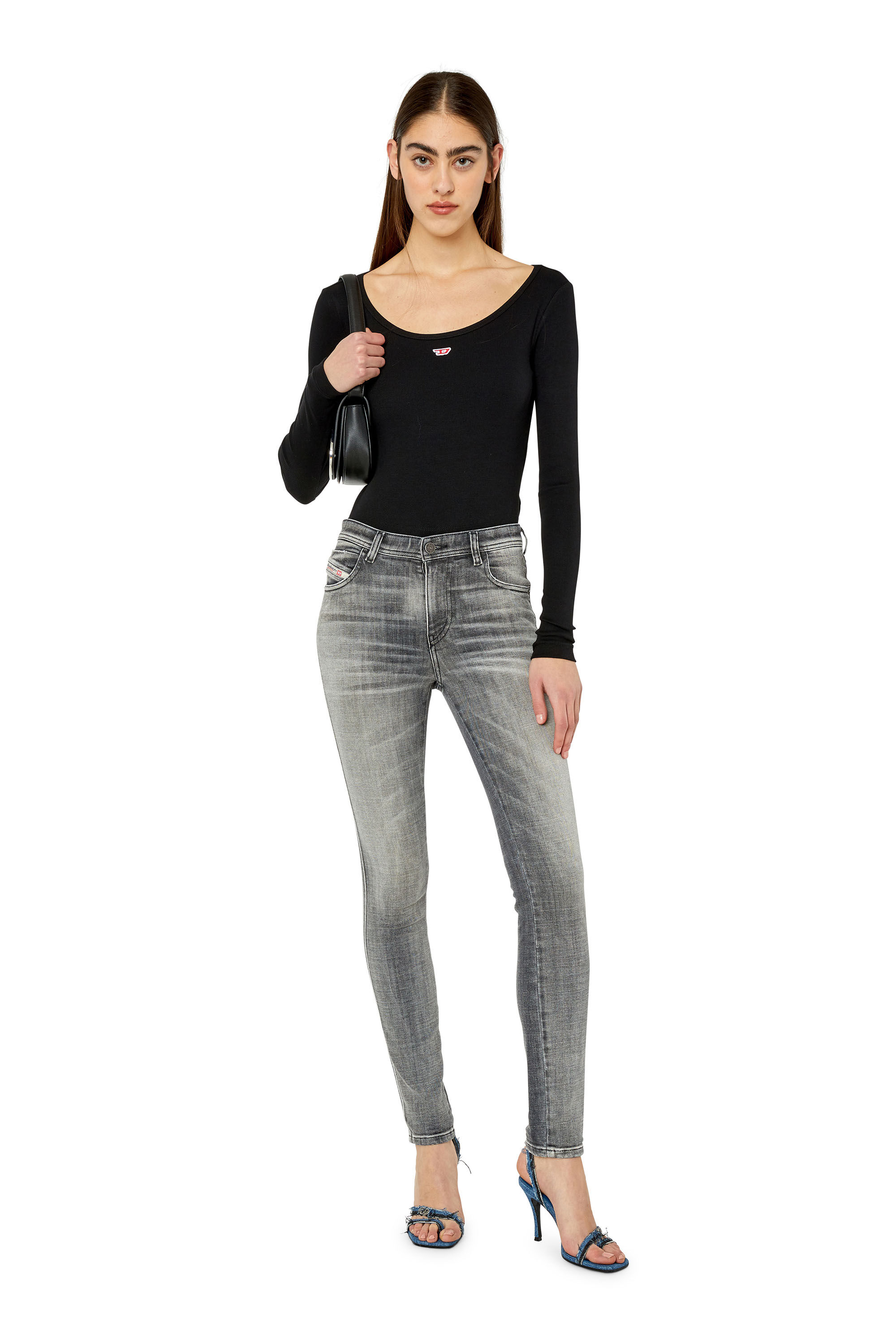 Diesel - 2015 Babhila 09E71 Skinny Jeans, Grau - Image 1
