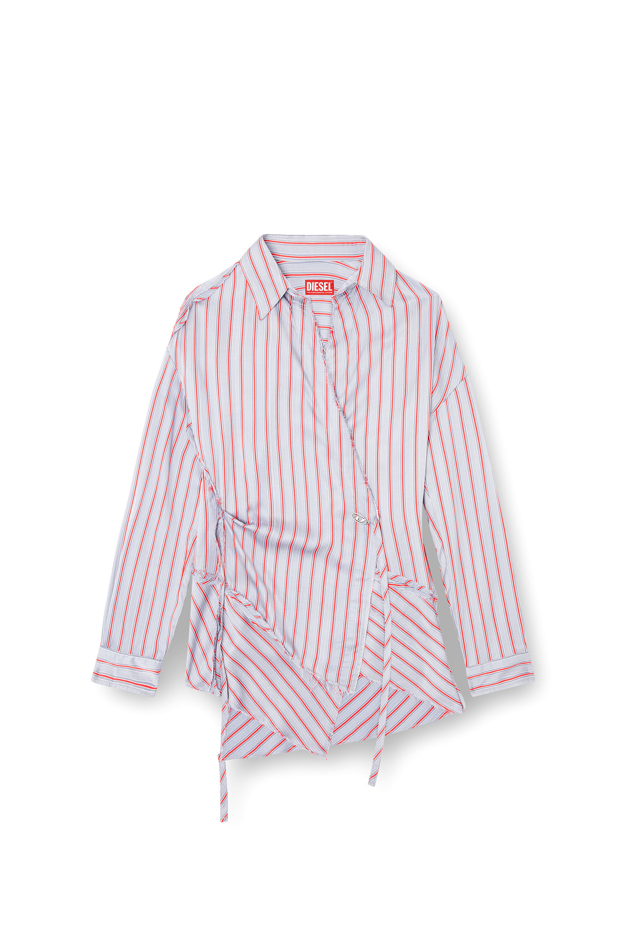 Diesel - C-RAZY, Damen Asymmetrisches Wickelhemd in Violett/Rosa - 2