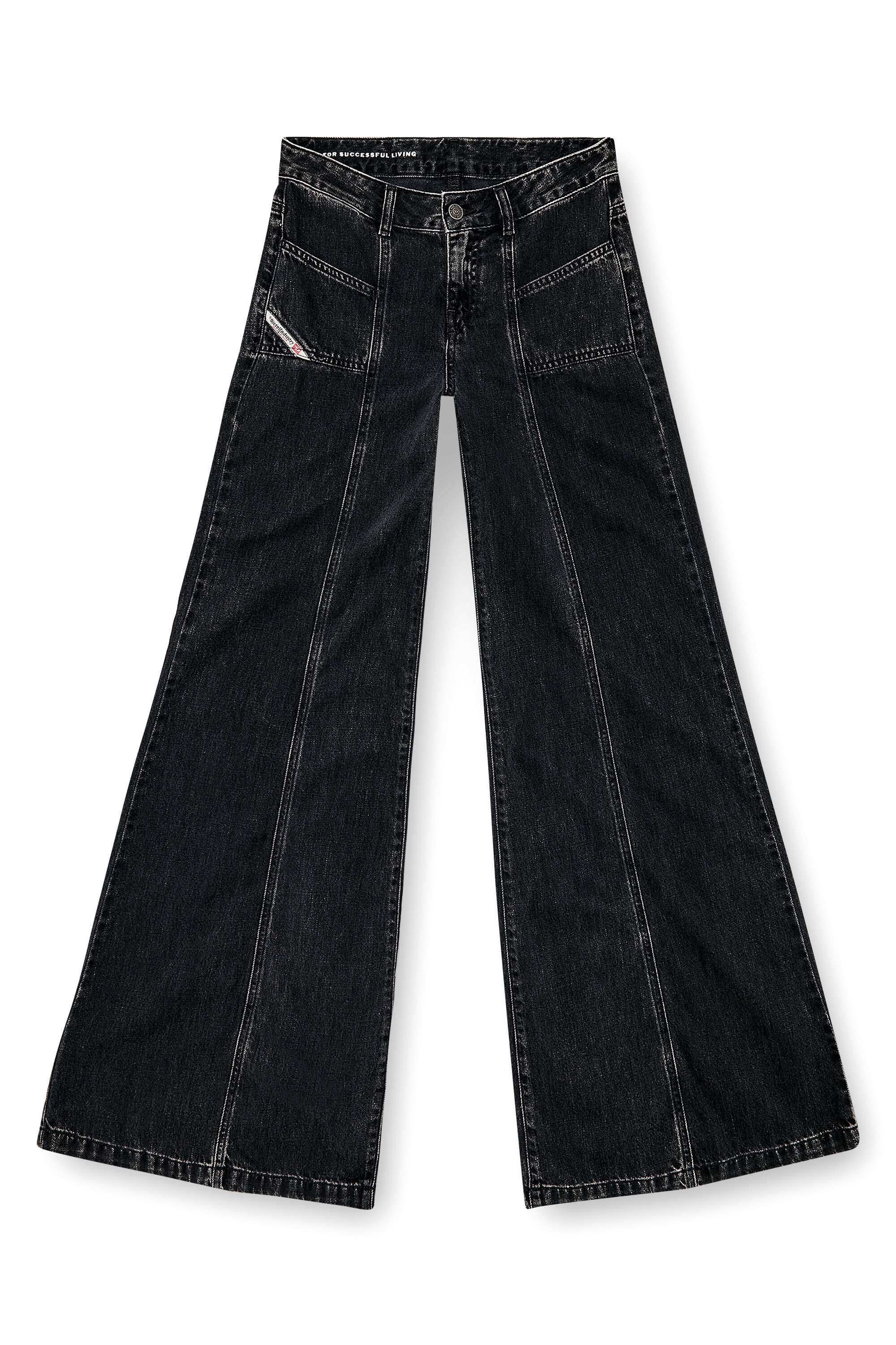 Diesel - Damen Flare Jeans D-Akii 068HN, Schwarz/Dunkelgrau - 6