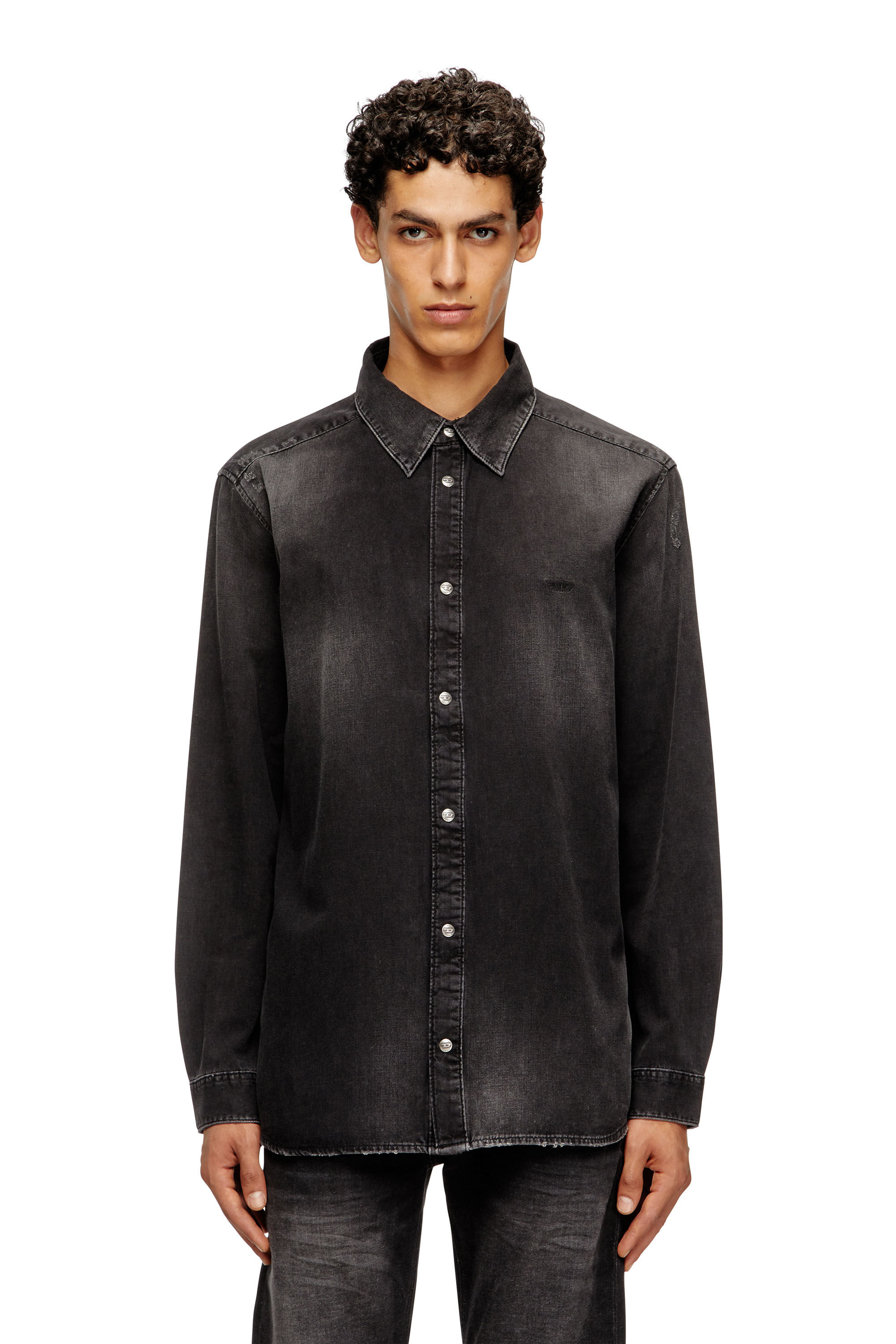 Diesel - D-SIMPLY, Herren Langärmeliges Denimhemd in Schwarz - 3