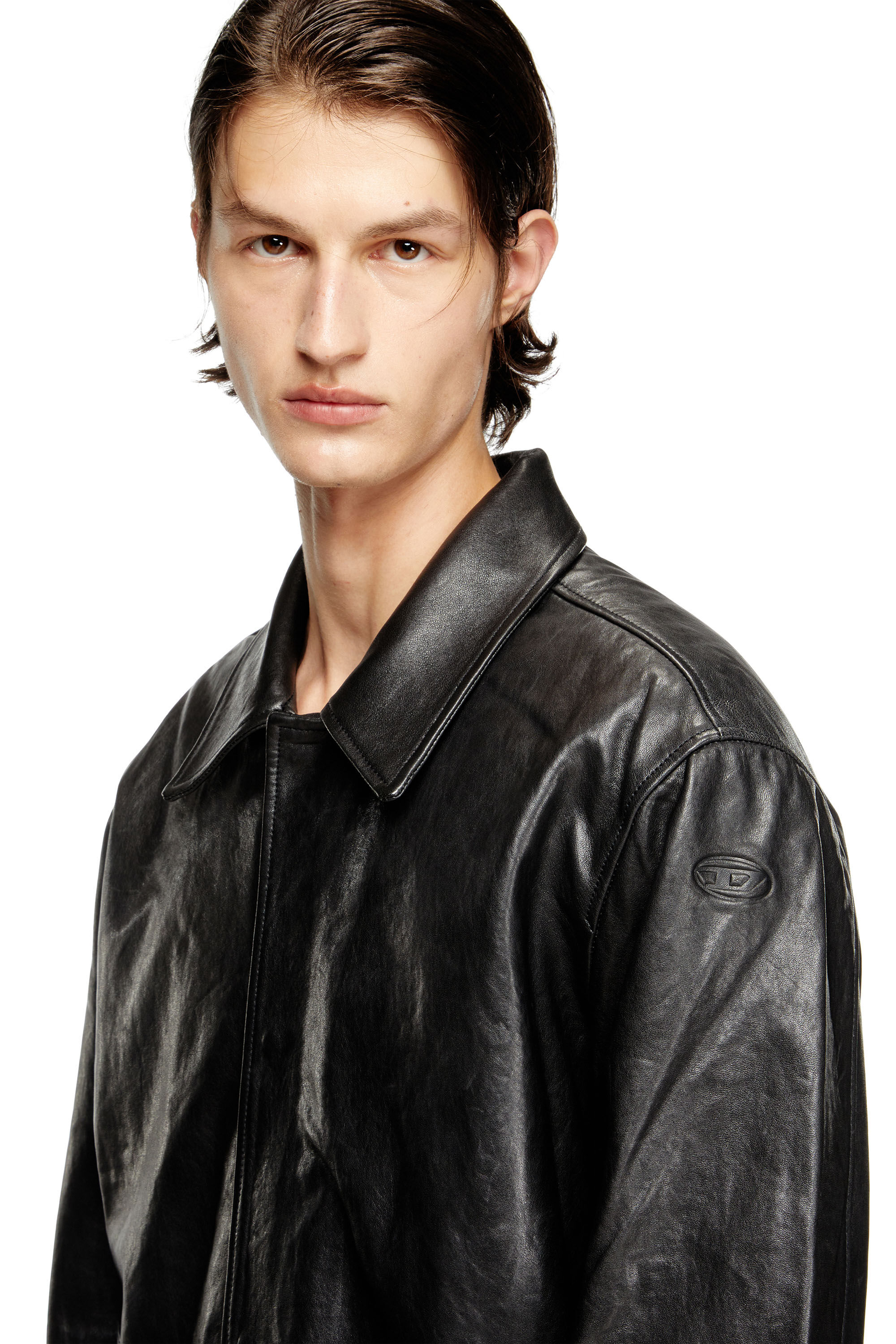 Diesel - L-JESS, Herren Gepolsterte Jacke aus Leder in Schwarz - 5