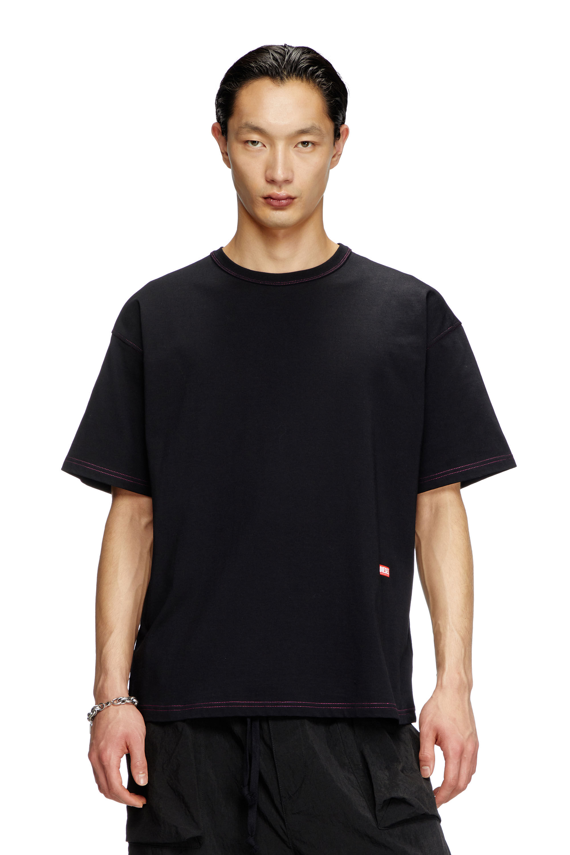 Diesel - T-BOXT-R18, Herren T-Shirt mit Apfelkern-Print in Schwarz - 3