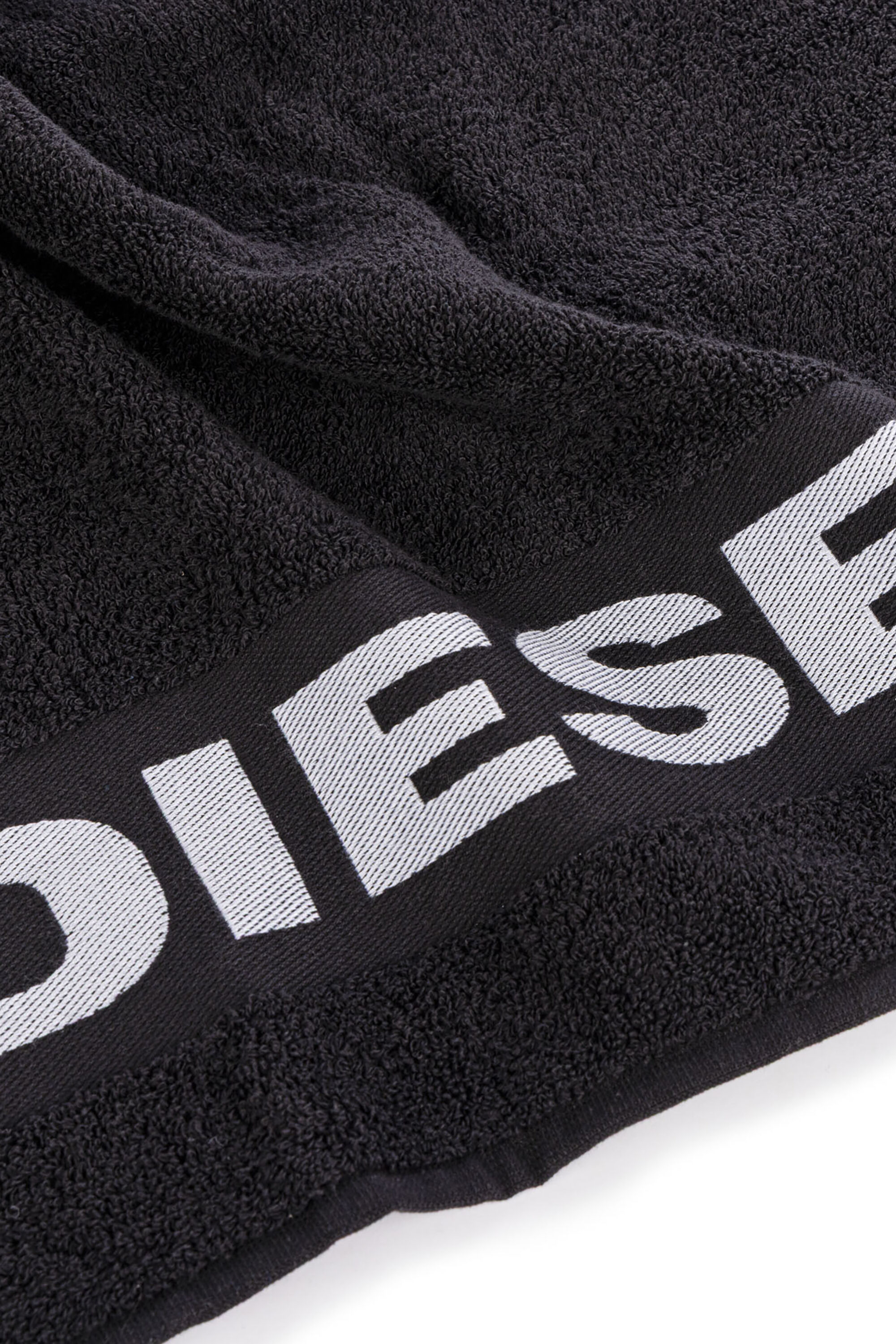 Diesel - 1015215 LOGO-COTTON TOWEL 100X180 BLACK, Unisex Tuch aus Baumwoll-Frottee mit Logo in Schwarz - 2