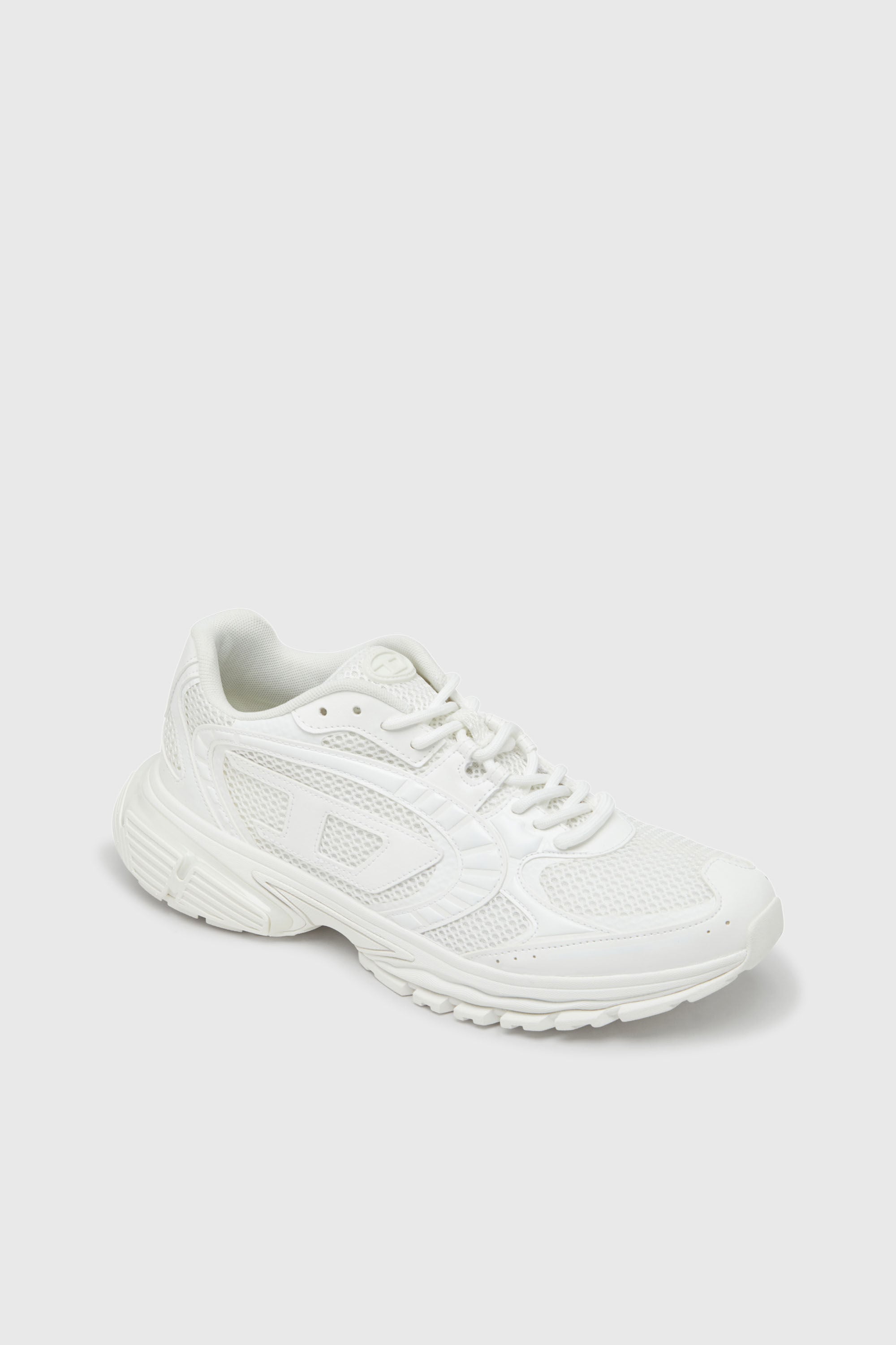 Diesel - S-PRO-V-DENSE LOW W, Damen S-Pro-V-Dense-Einfarbige Sneakers aus Mesh mit Oval D-Logo in Wei&szlig; - 6