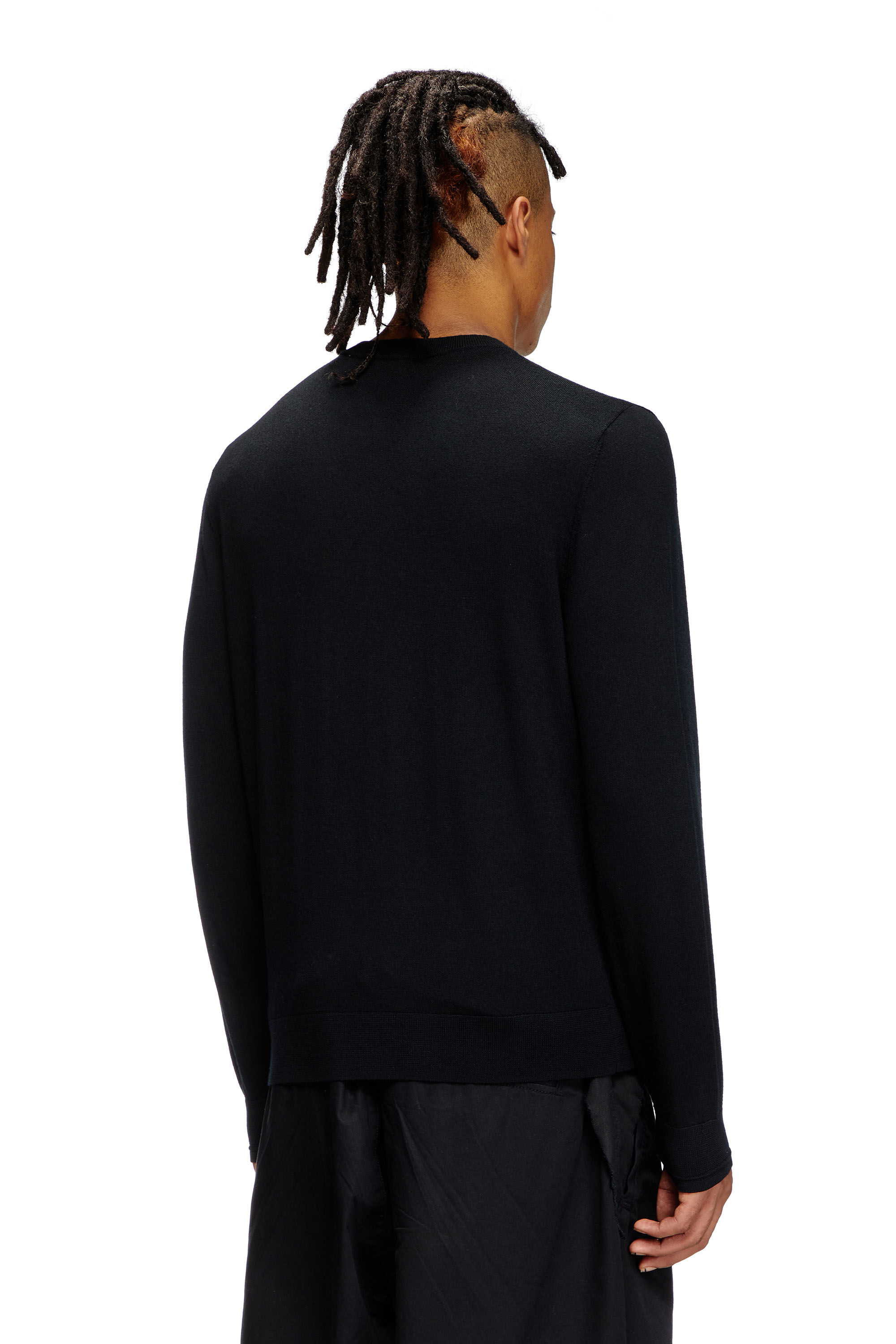 Diesel - K-VALIAM, Herren Pullover aus Wolle mit Cut-out-Logo in Schwarz - 4
