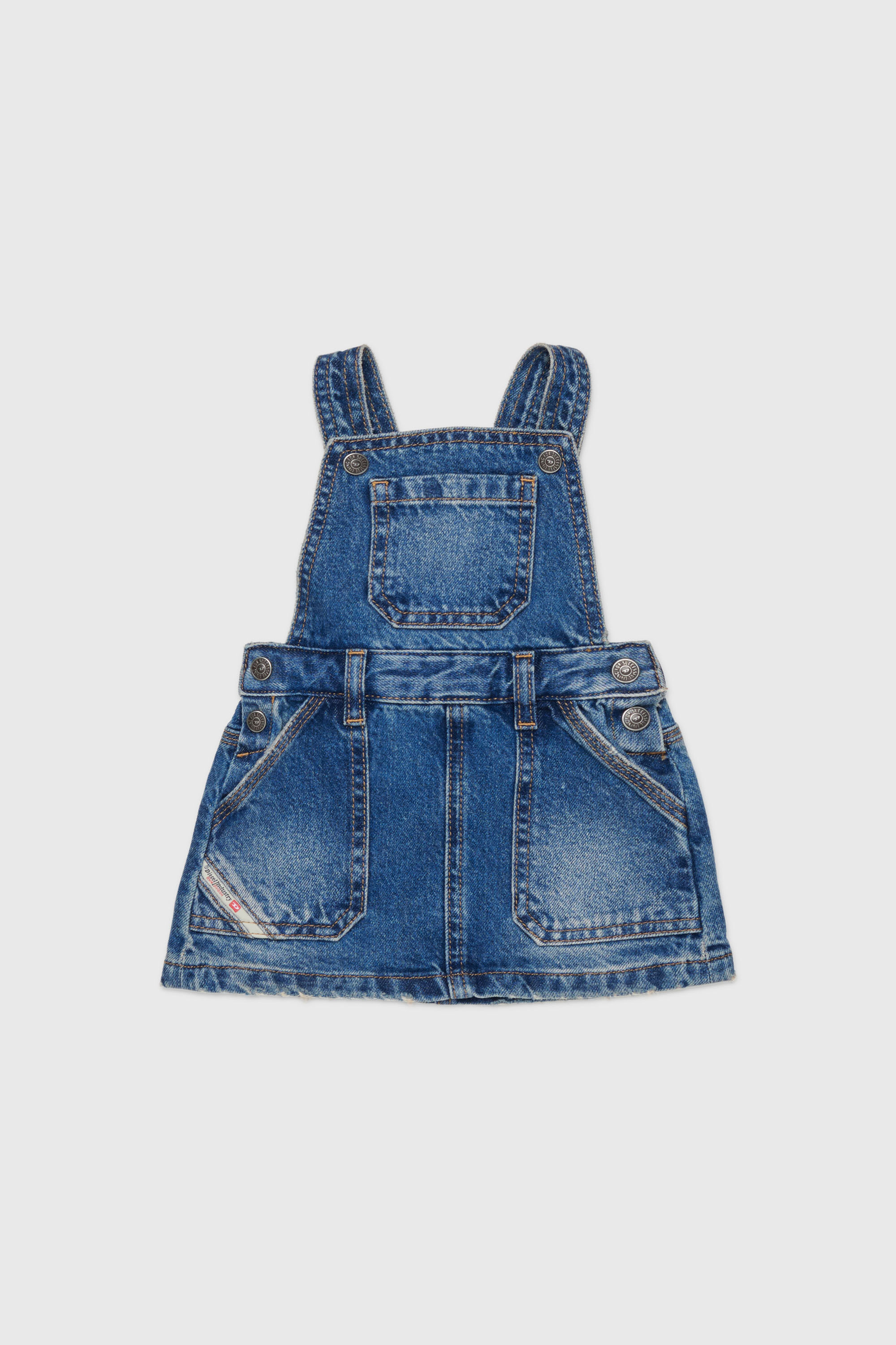 Diesel - JUMIB, Damen Denim-Latzkleid in Mittelblau - 1