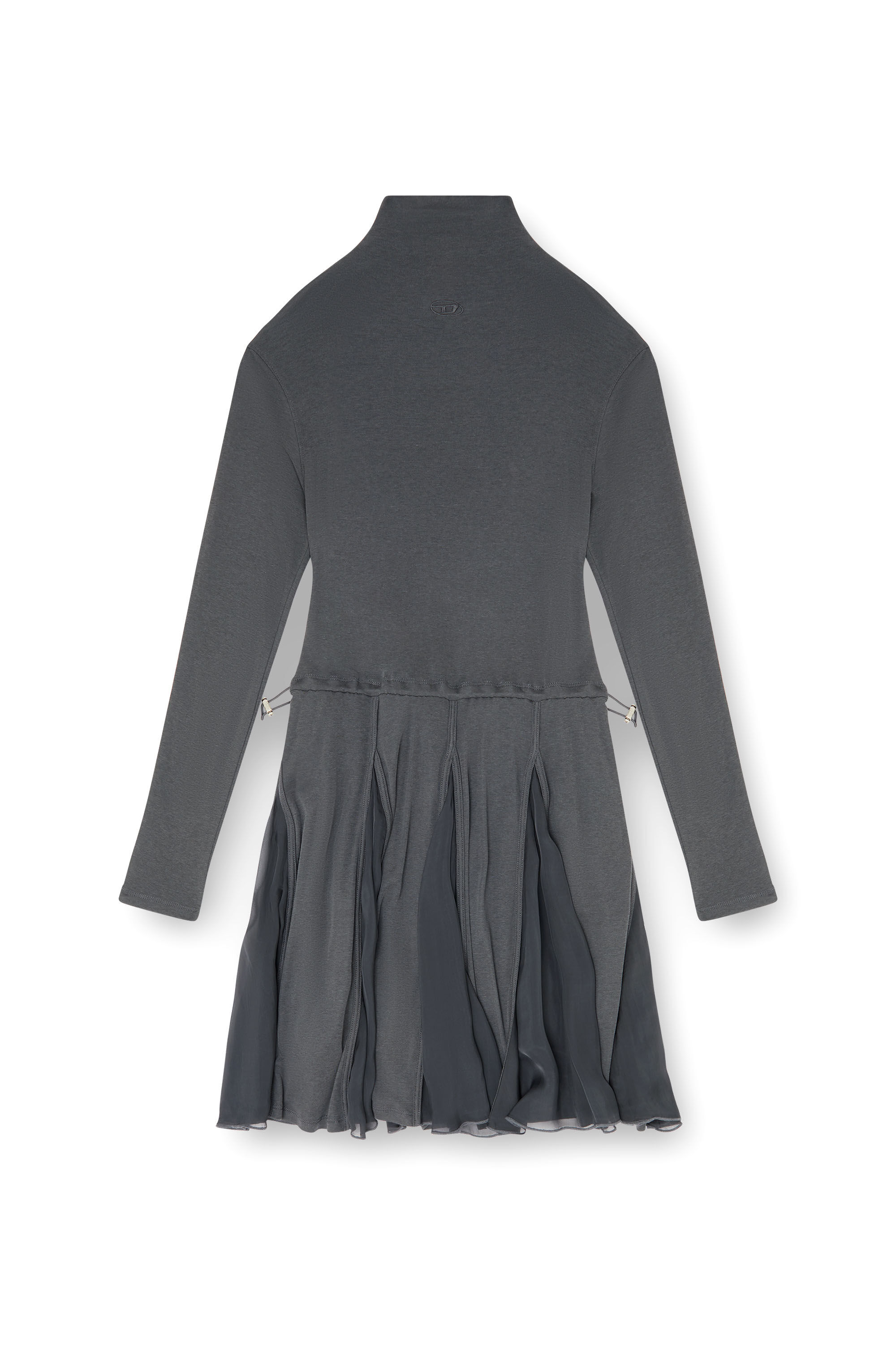Diesel - D-REI, Damen Rollkragen-Minikleid aus Jersey und Chiffon in null - 2