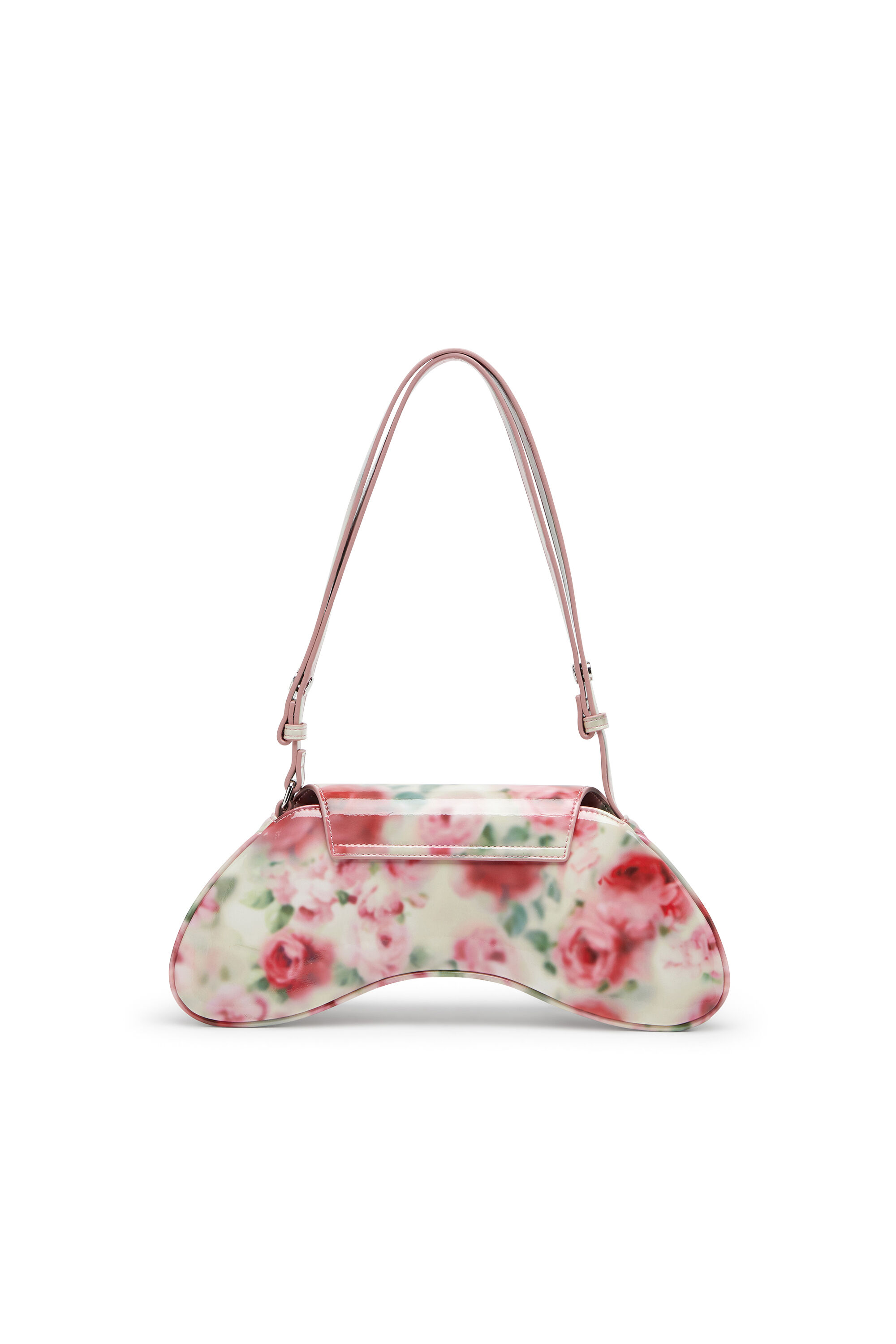 Diesel - PLAY CROSSBODY, Damen Play-Schultertasche mit glänzendem PU-Print in Weiss/Rosa - 2