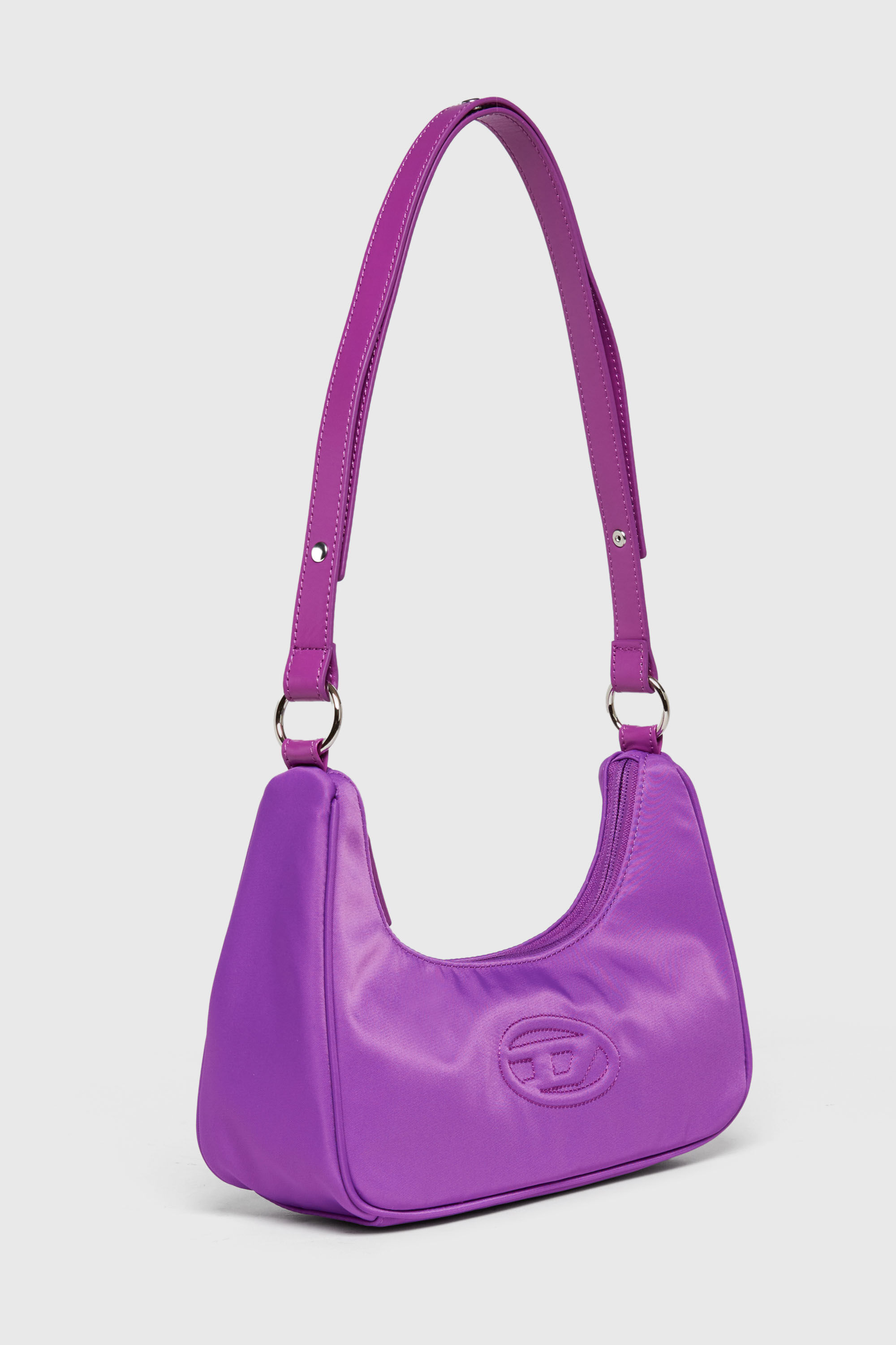Diesel - WUNSY, Damen WUNSY - Nylon-Umh&auml;ngetasche mit Oval D Logo in Violett - 3