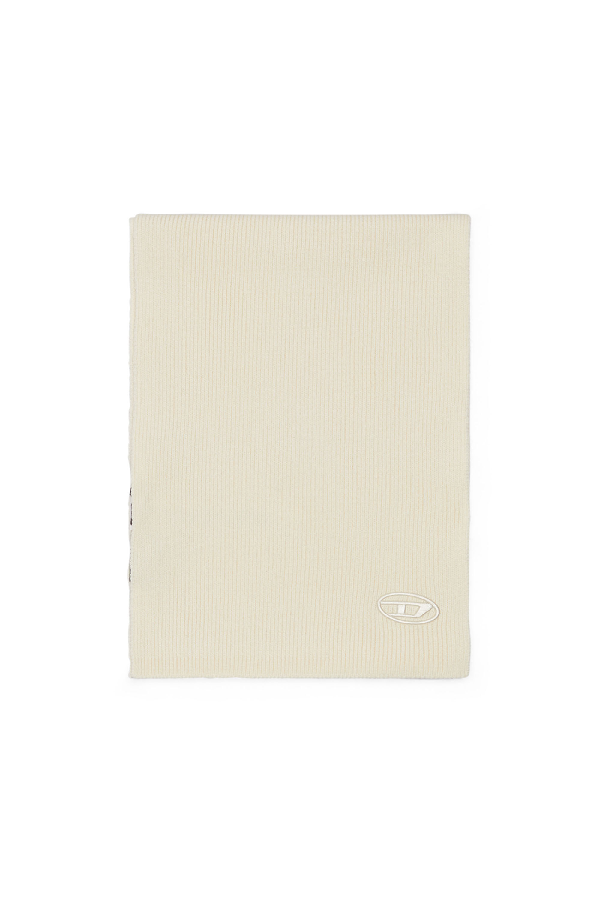 Diesel - K-CODER SCARF, Unisex Gerippter Schal aus Wollmischgewebe in Wei&szlig; - 1