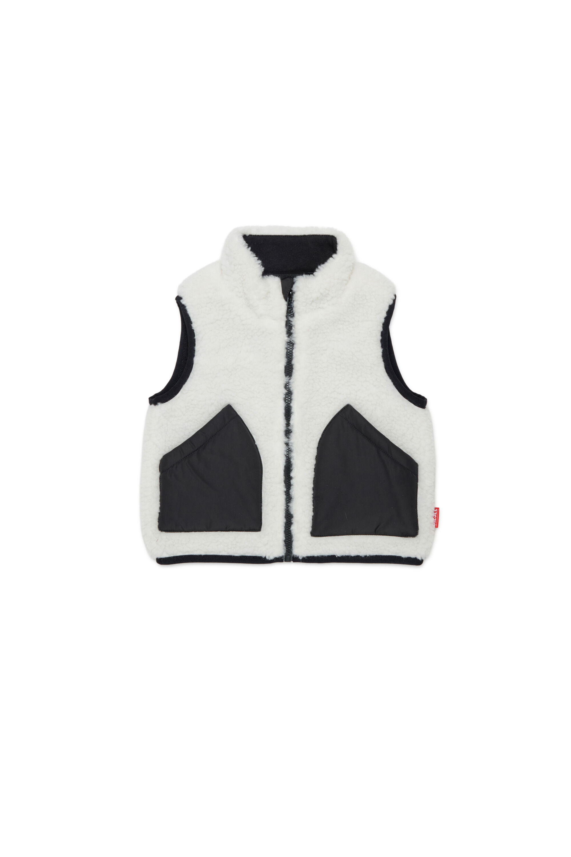 Diesel - JSEARB, Herren Colour-block Weste aus Teddyfleece und Nylon in Wei&szlig; - 1