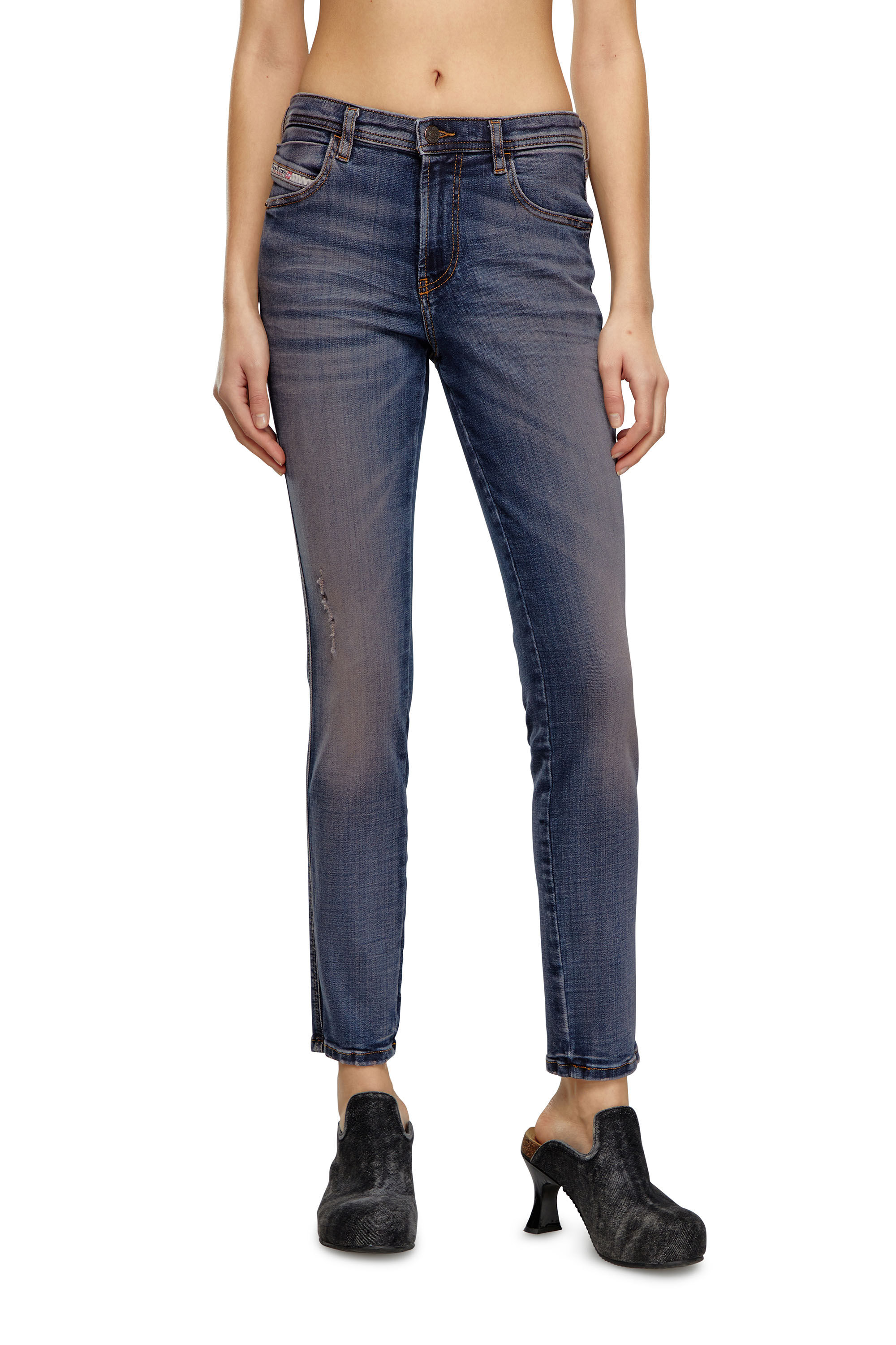 Diesel - Woman Skinny Jeans 2015 Babhila 0PFAY, Dark Blue - Image 3